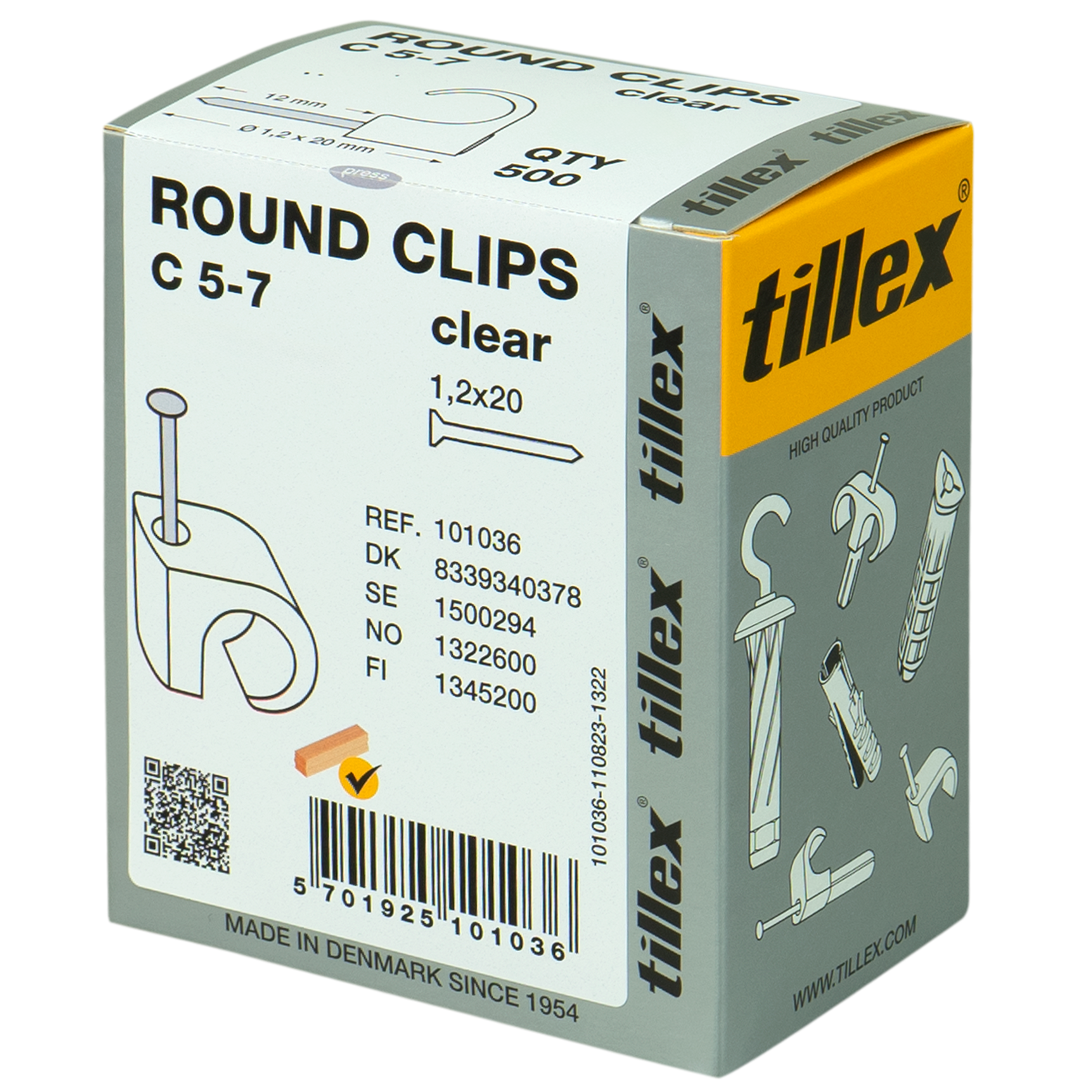 Clips 5-7/20 mm natur (500)