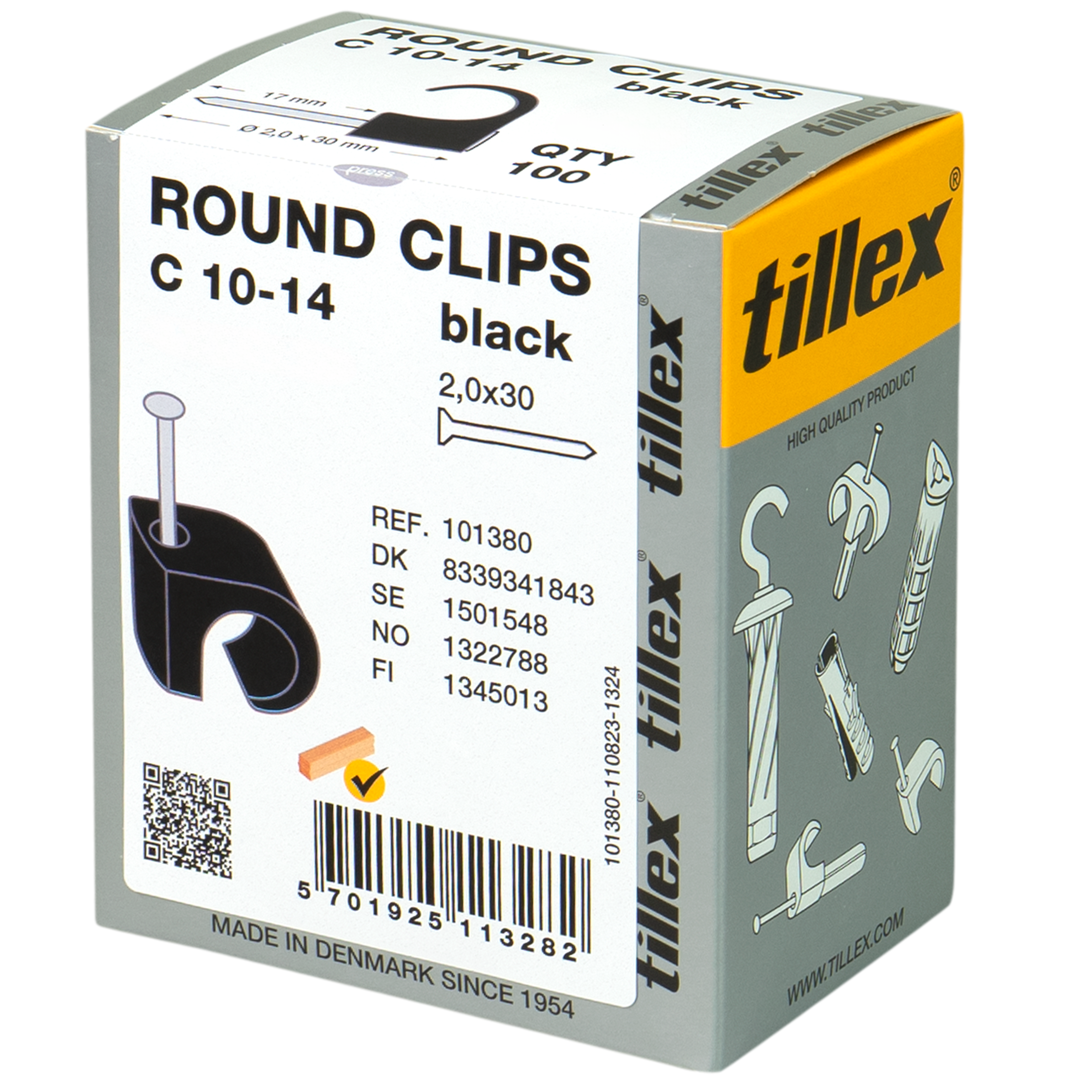 Clips 10-14/30 mm sort (100)