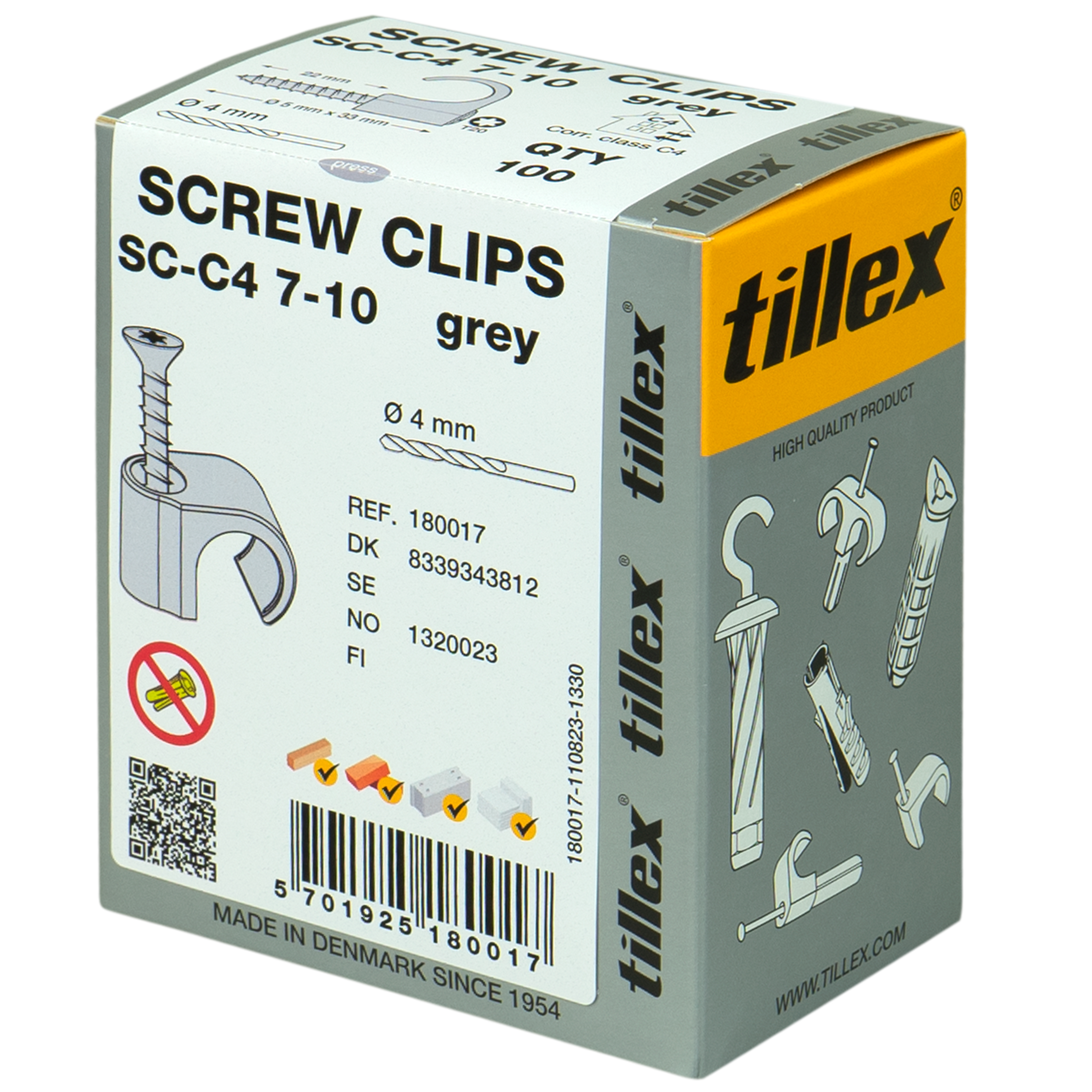 CLIPS MED TX20 SKSC-C4 7-10MM GRÅ