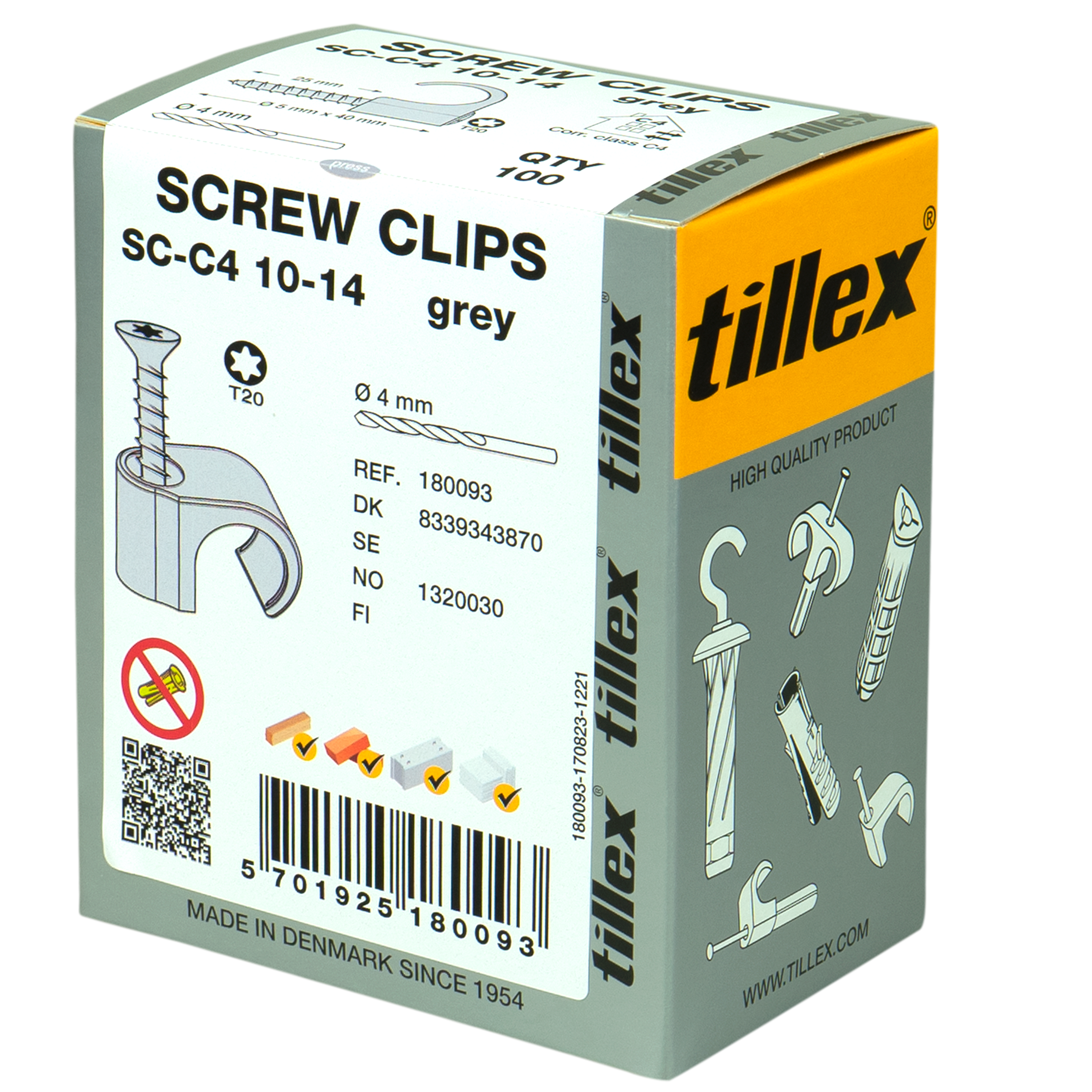 CLIPS MED TX20 SKSC-C4 10-14MM GRÅ