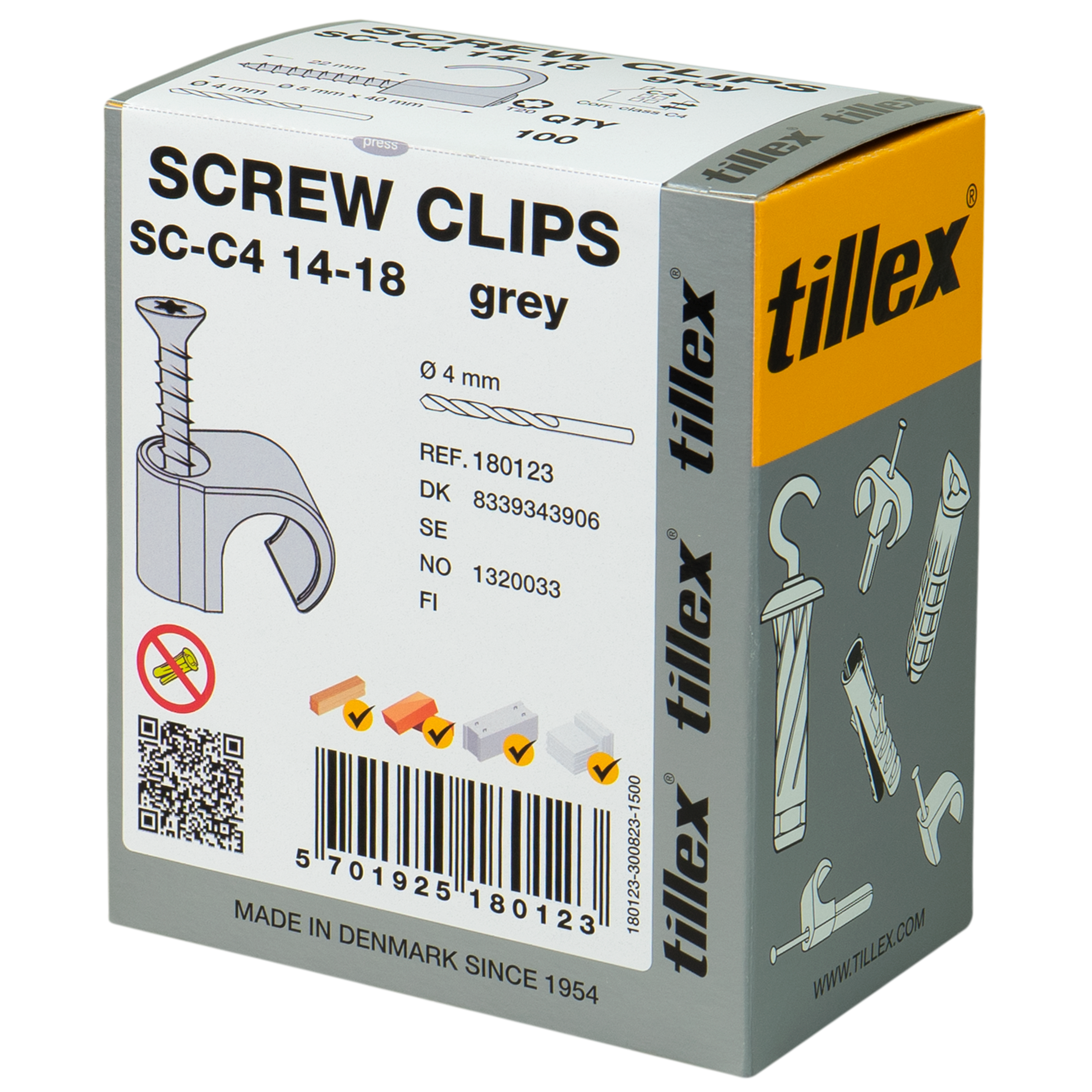 CLIPS MED TX20 SKSC-C4 14-18MM GRÅ