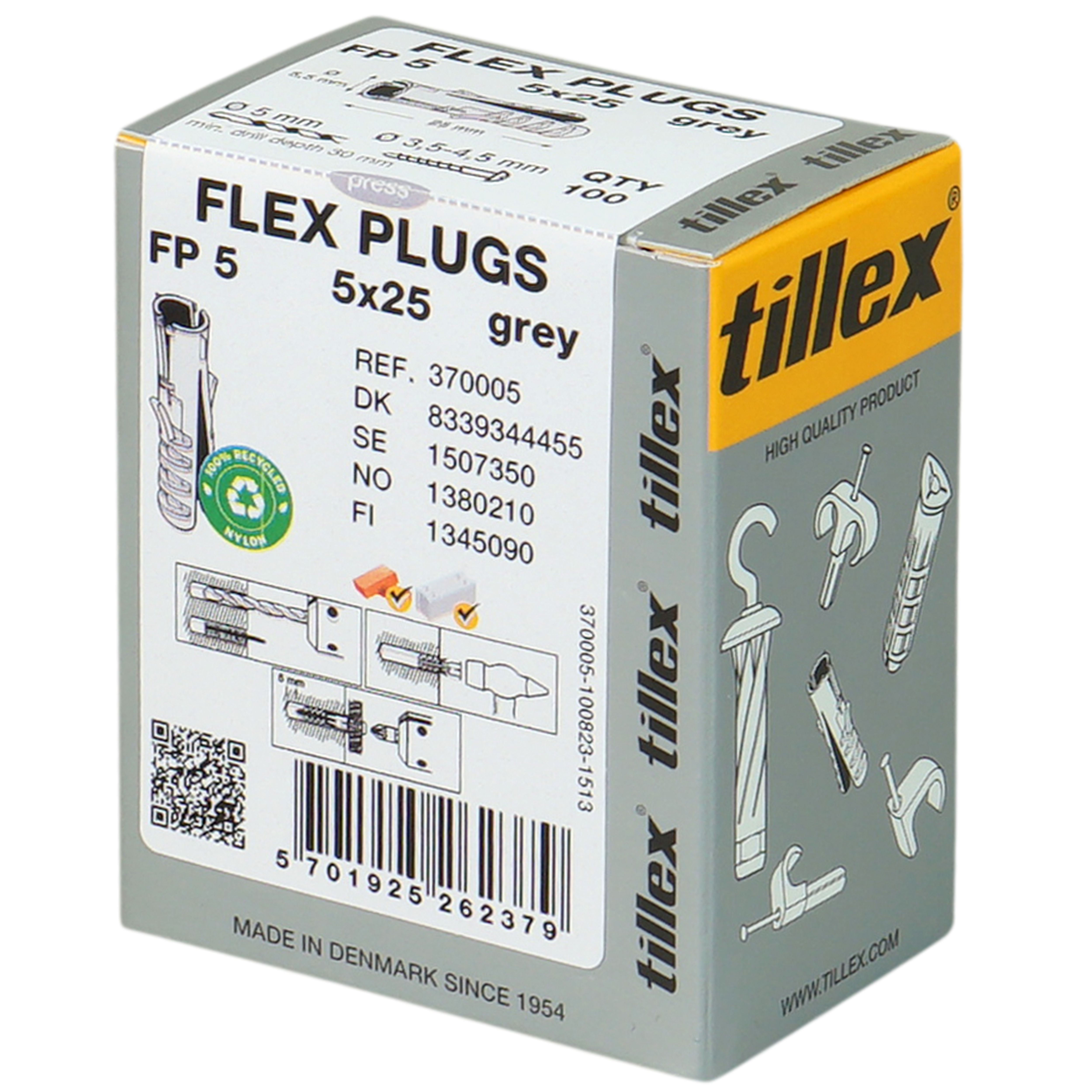 Plugs Flex FP5 5x25 mm grå (100)