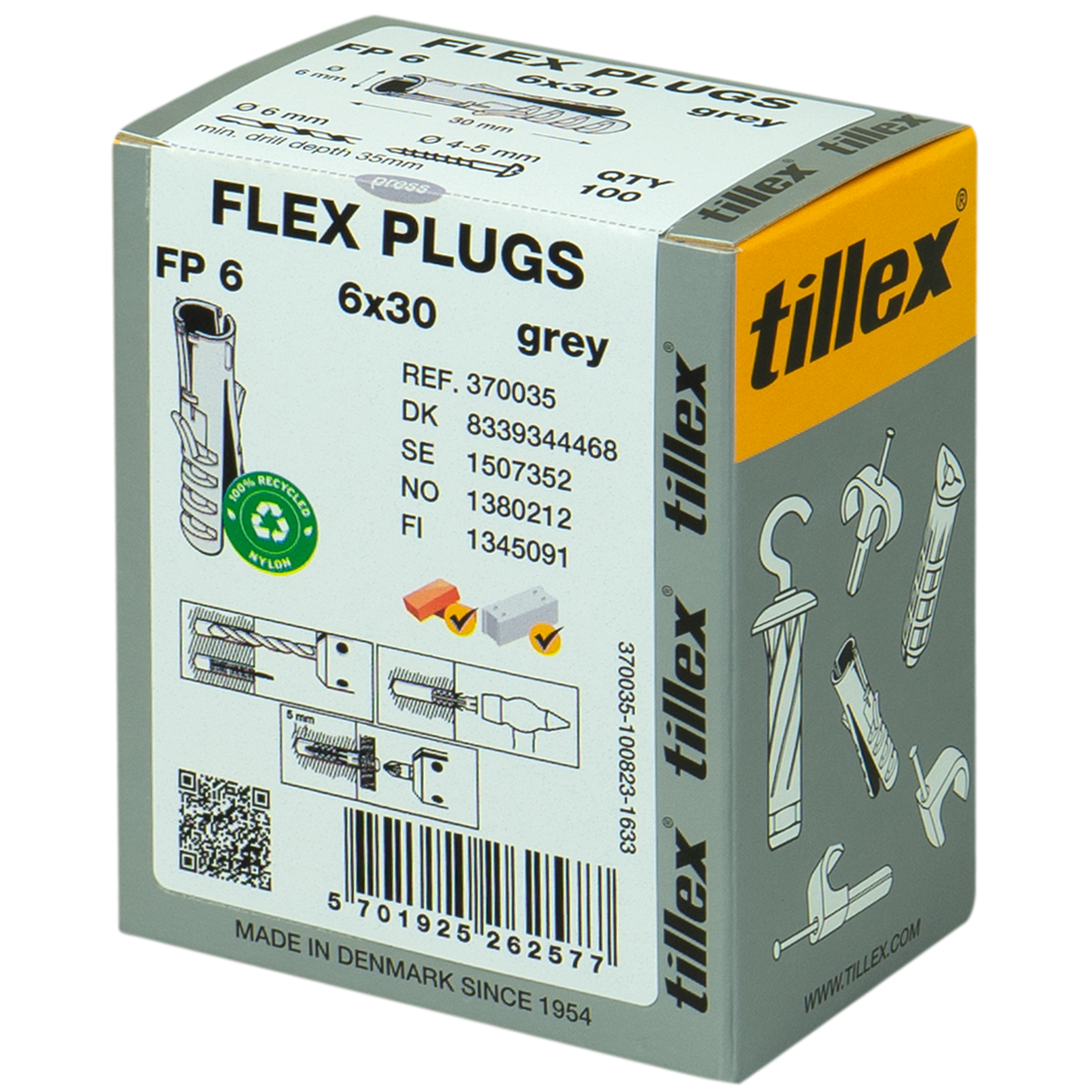 Plugs Flex FP6 6x30 mm grå (100)