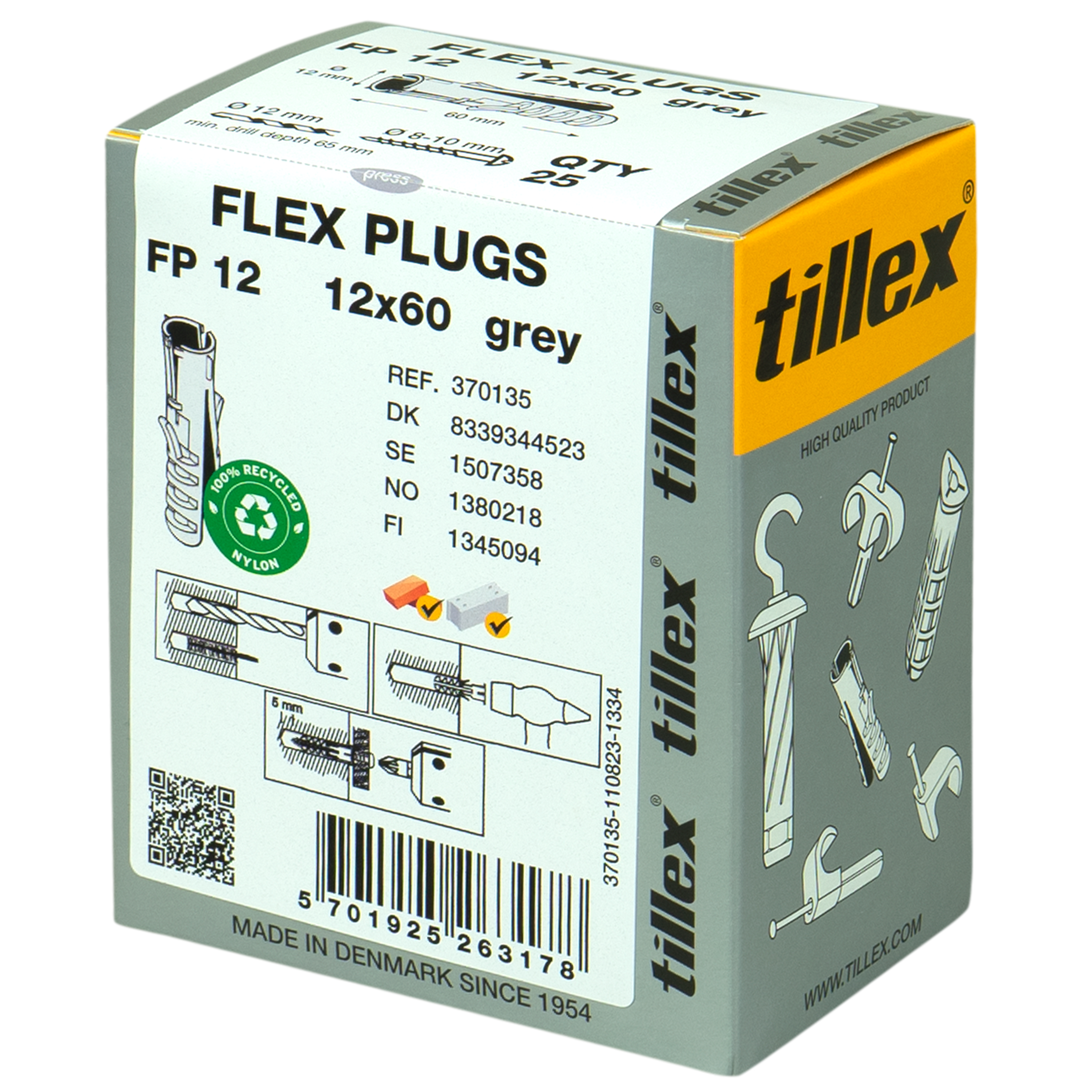 Plugs Flex FP12 12x60 mm grå (25)