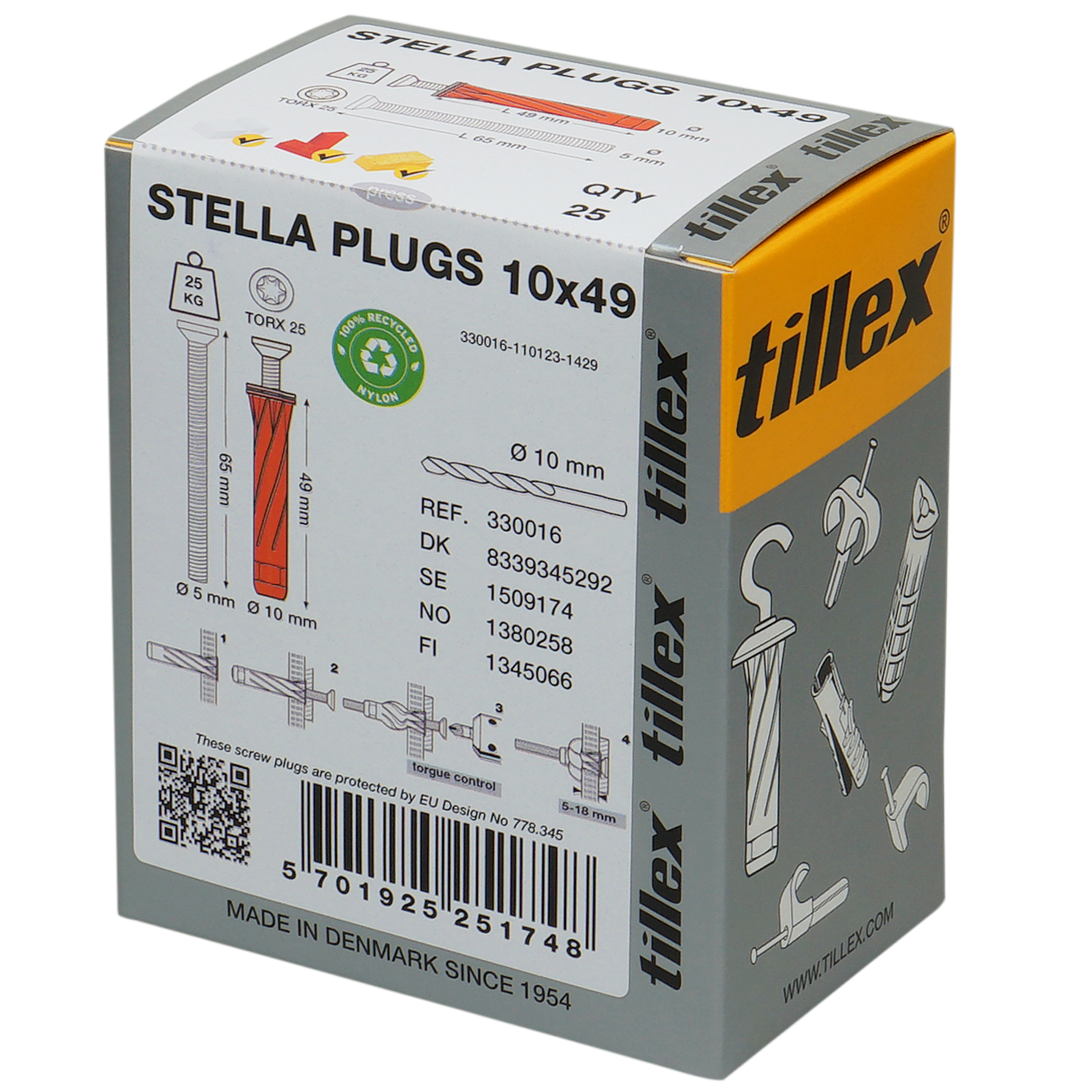 Plugs Stella 5x65 mm rød UHJ Torx25
