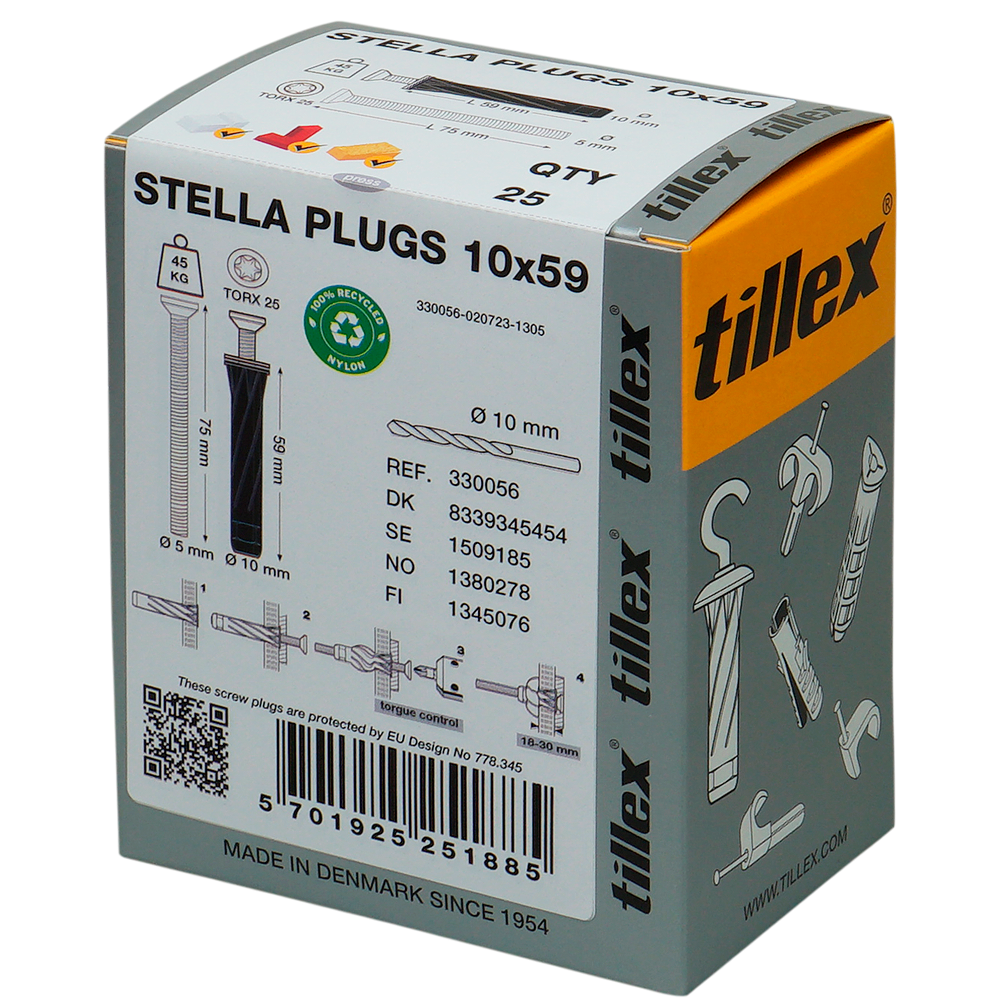 Plugs Stella 5x75 mm sort UHJ Torx25