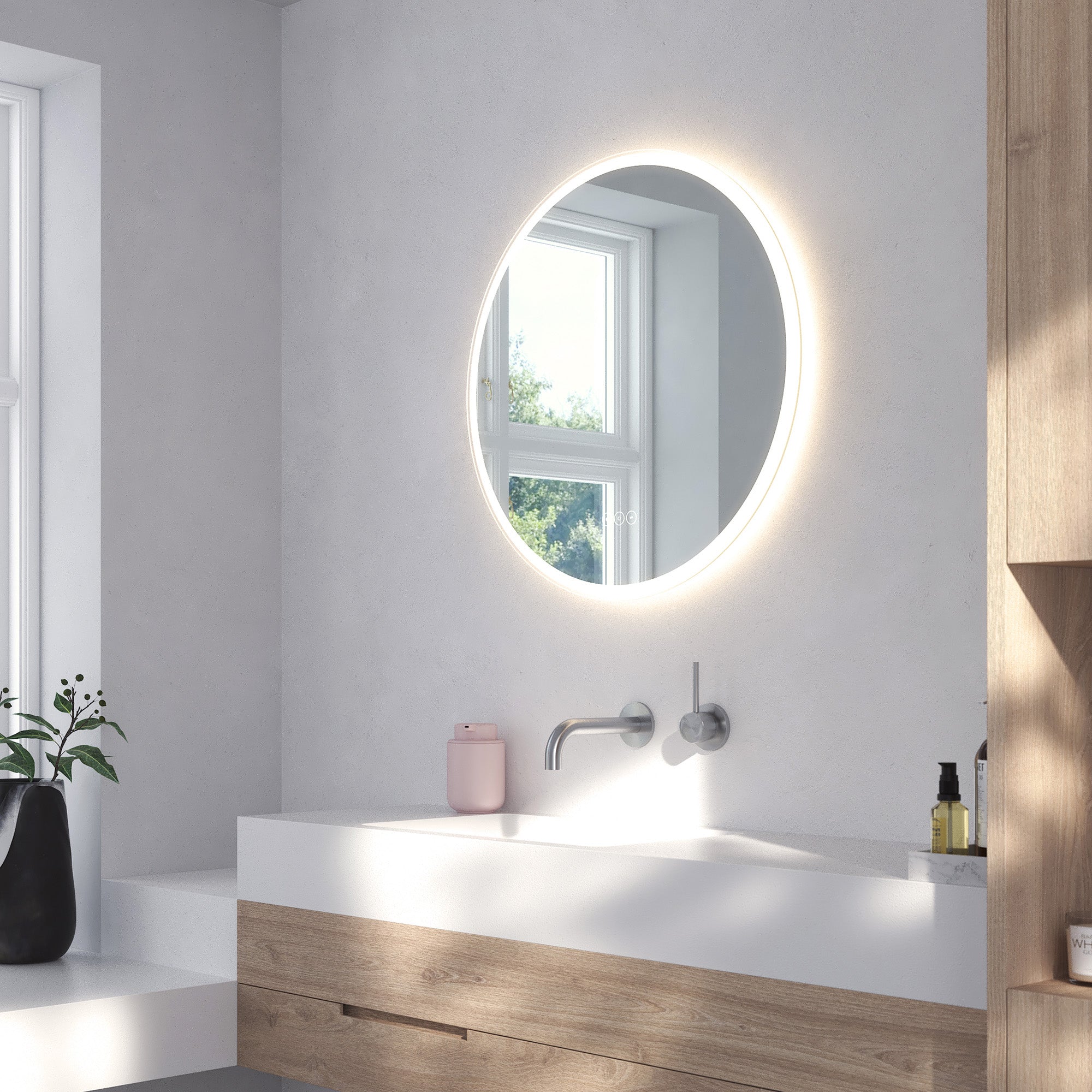 Loevschall Johannesburg RGB spejl Ø80 cm med MultiWhite og RGB