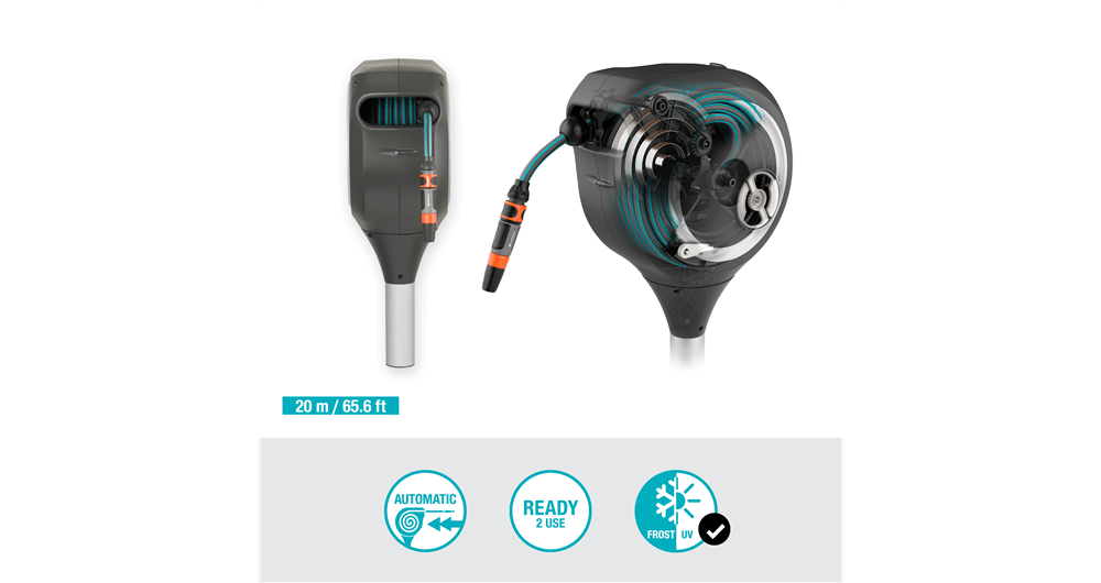 Gardena RollUp M haveslangeboks, hvid, 20 m, 11 mm