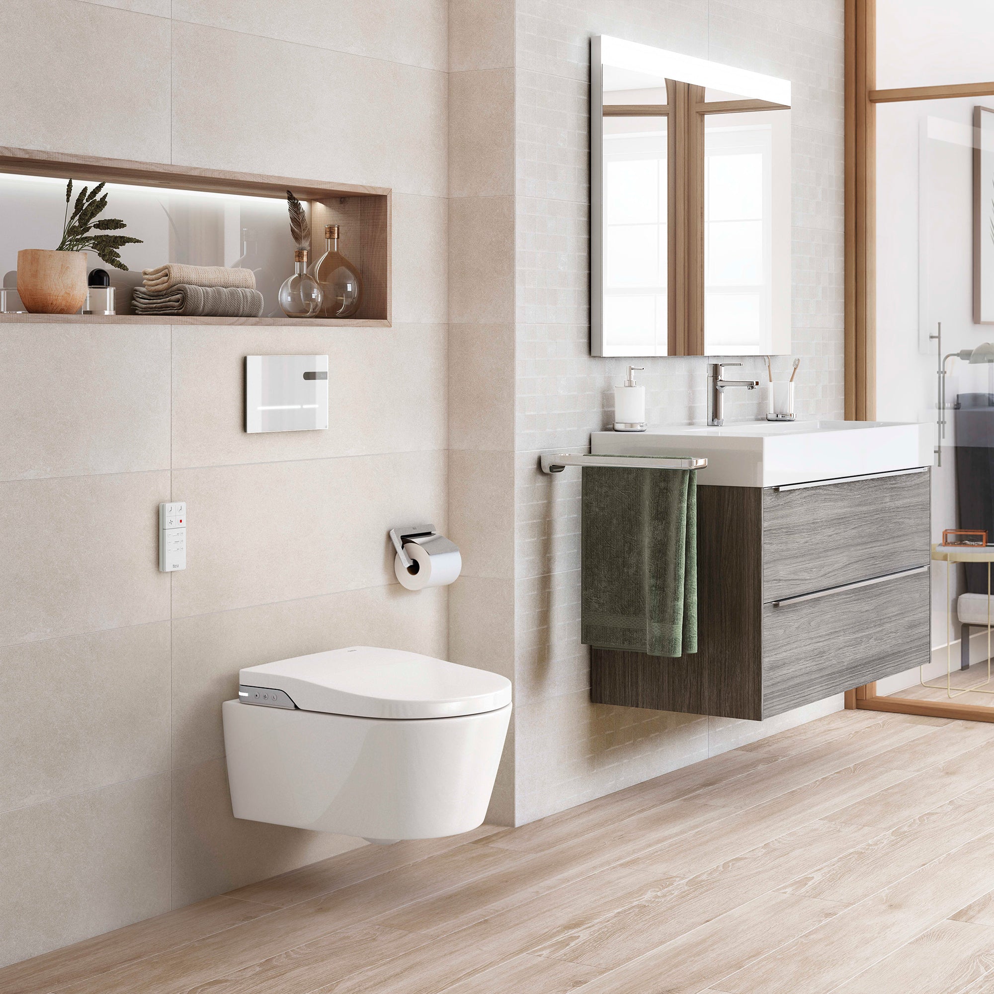 Roca Inspira In-Wash væghængt douchetoilet