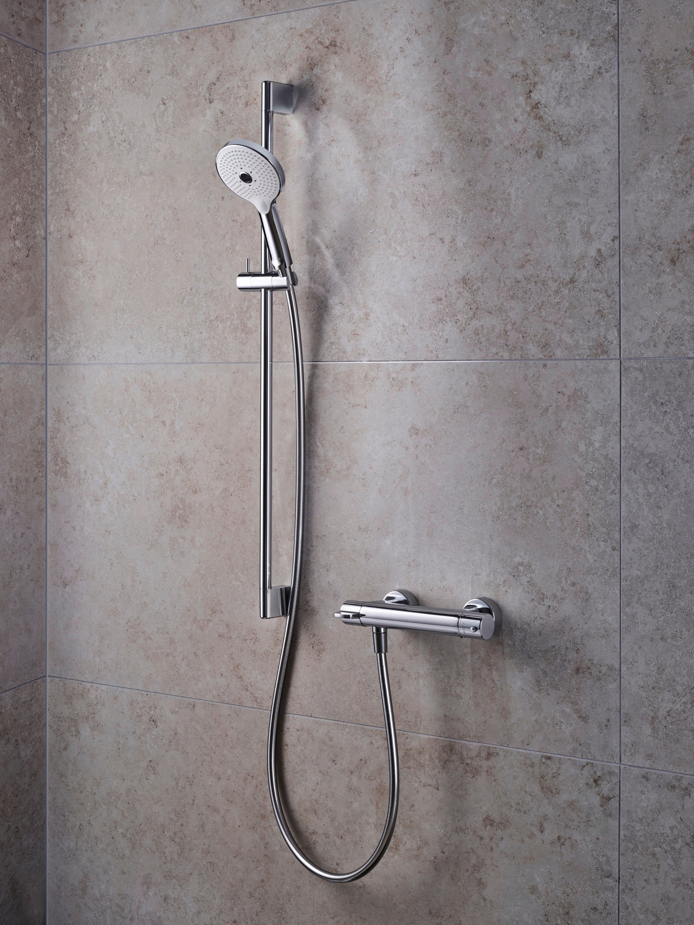 Duravit brusesæt 700, 3jet Clik med silikonedyser, krom