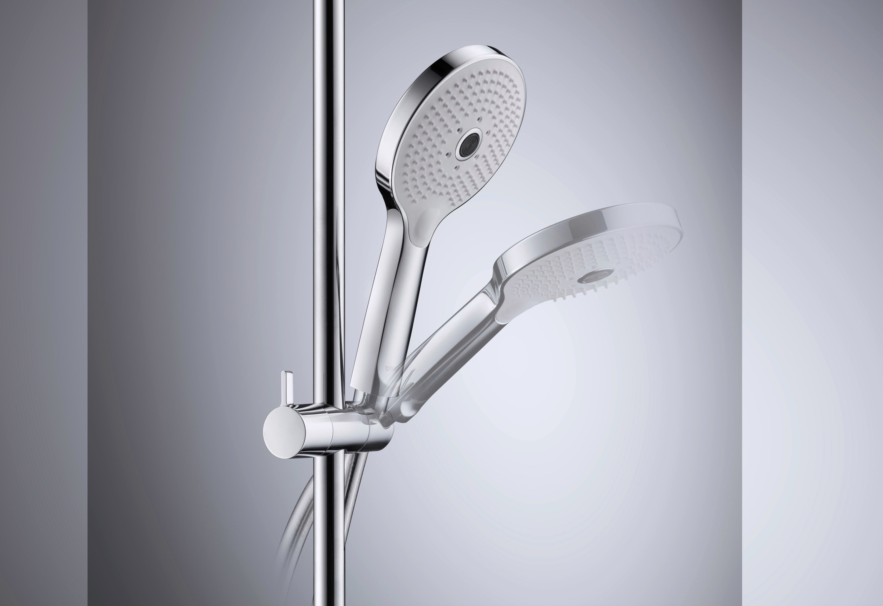Duravit brusesæt 700, 3jet Clik med silikonedyser, krom