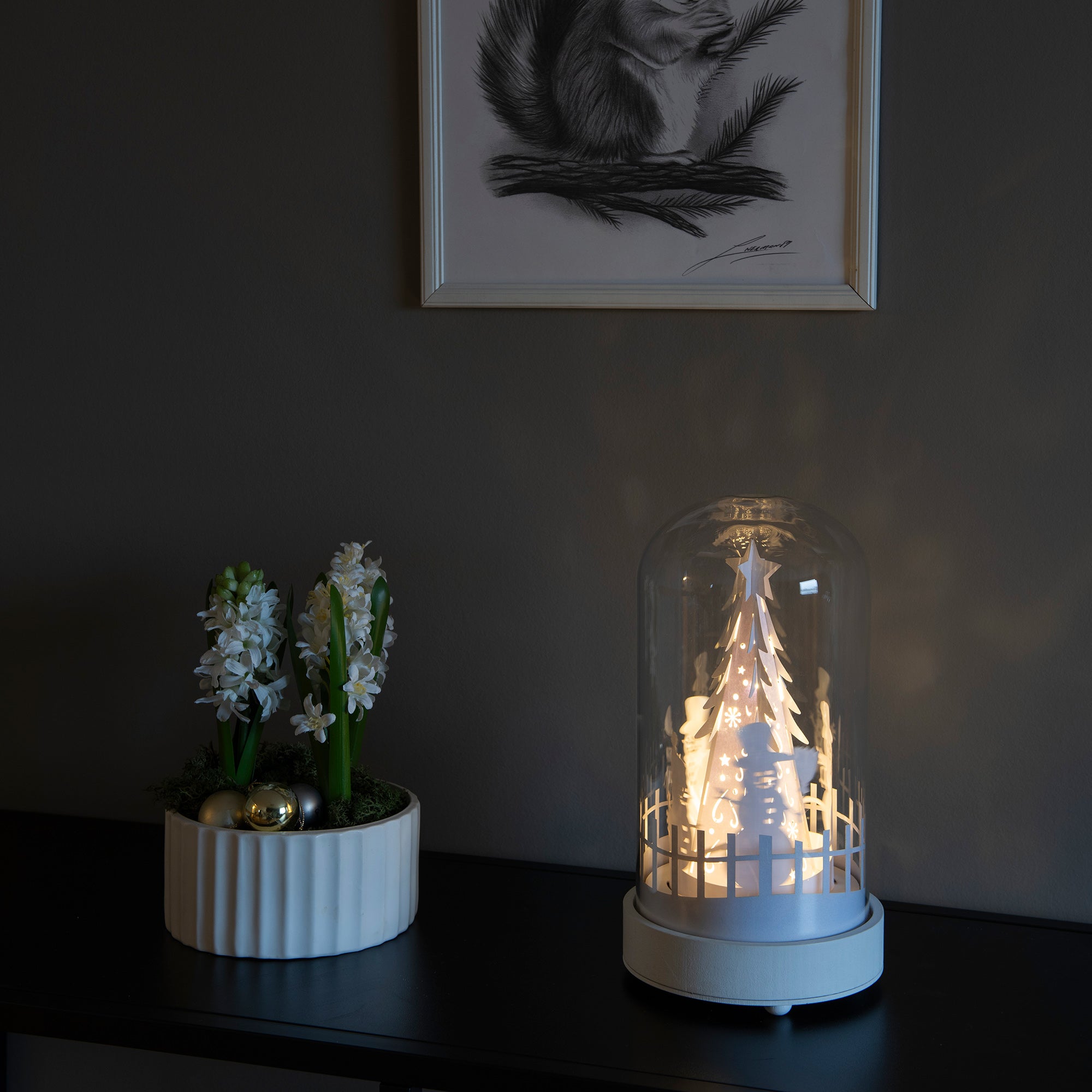 Glaslanterne 10 LED