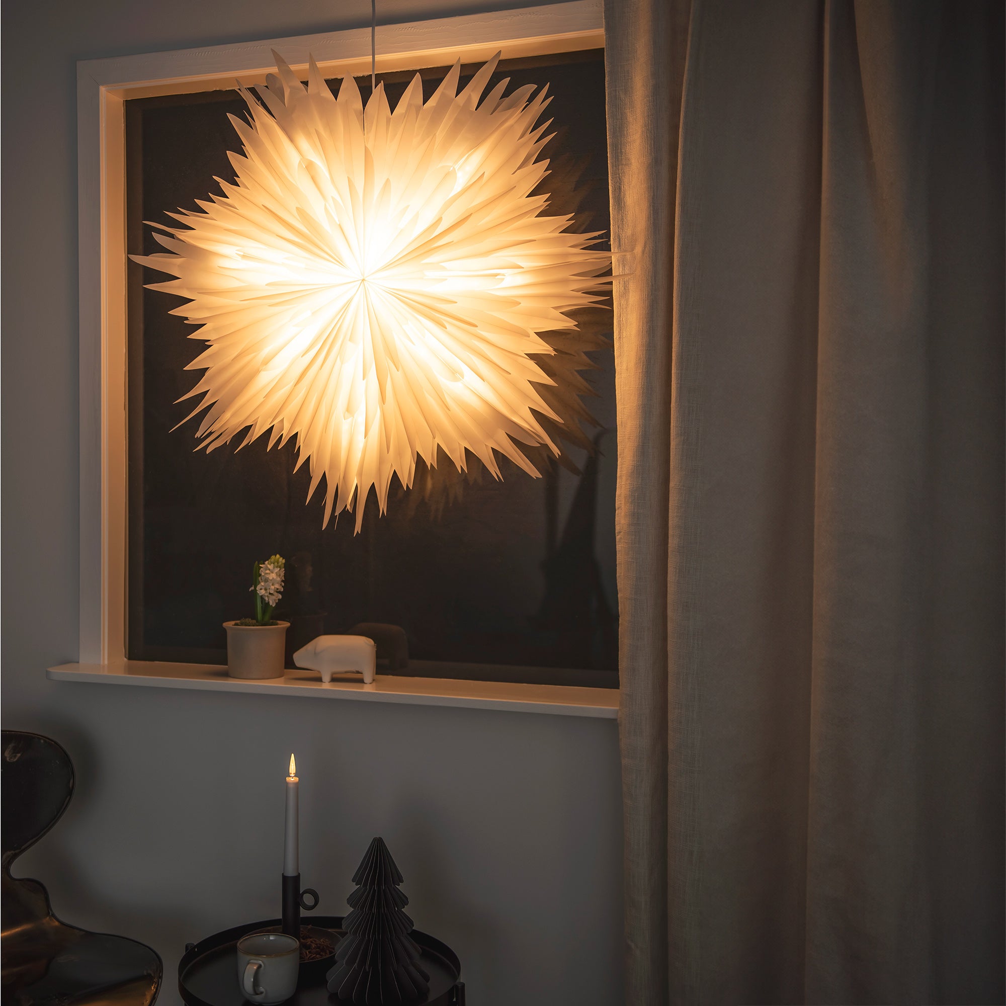Konstsmide Papirstjerne hvid 80 cm