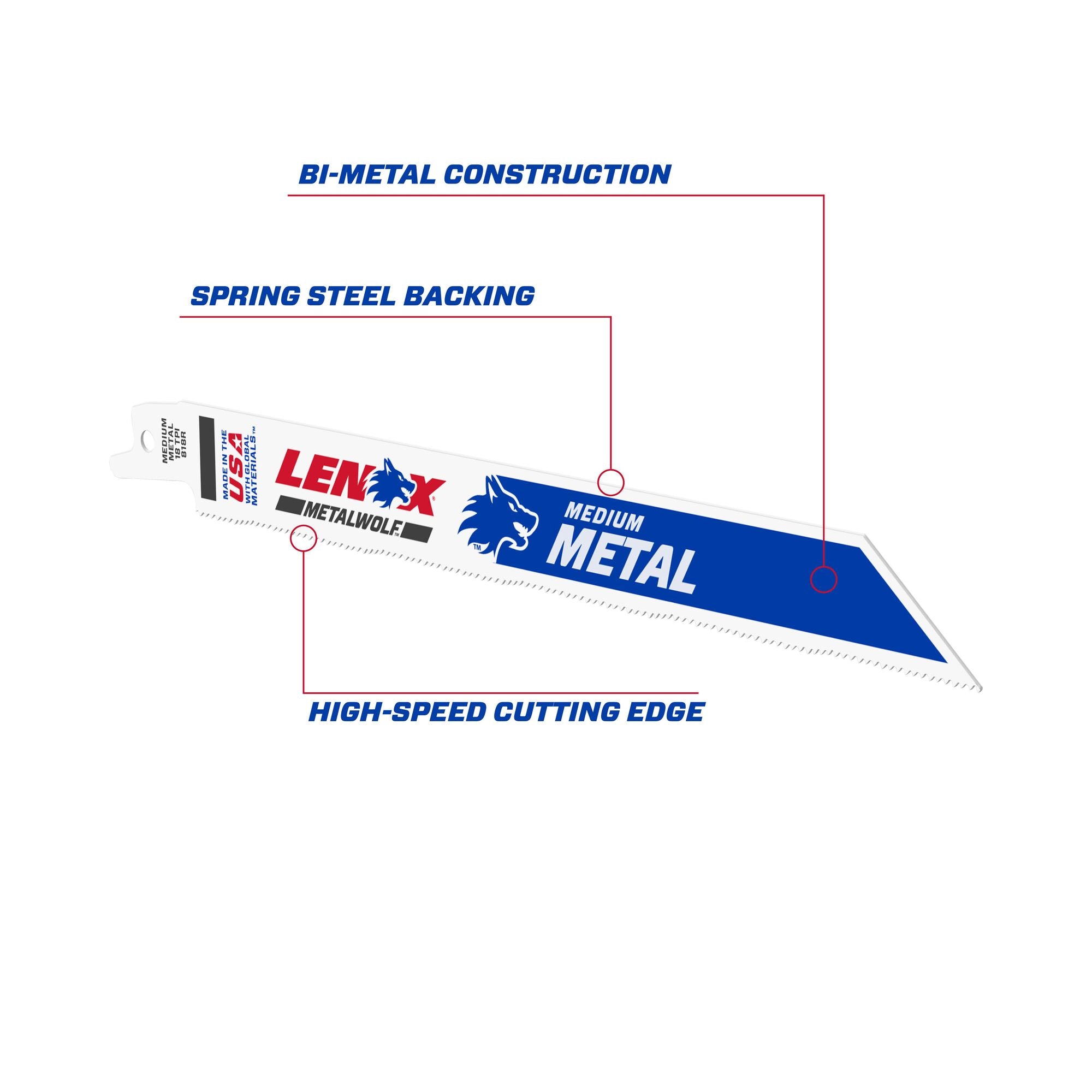 Lenox bajonetsavklinge til metal 18 tpi 200 mm, 25 stk.