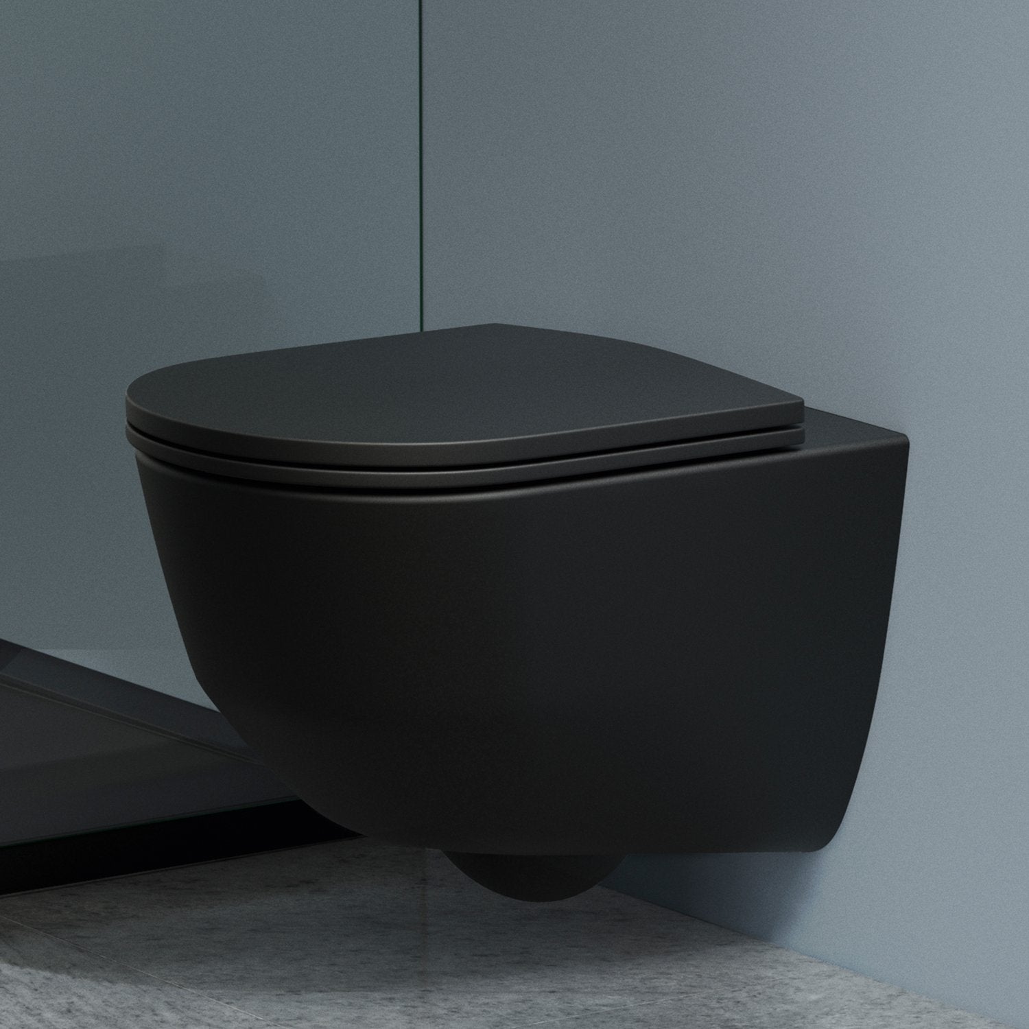 Laufen Pro væghængt toilet, uden skyllekant, mat sort