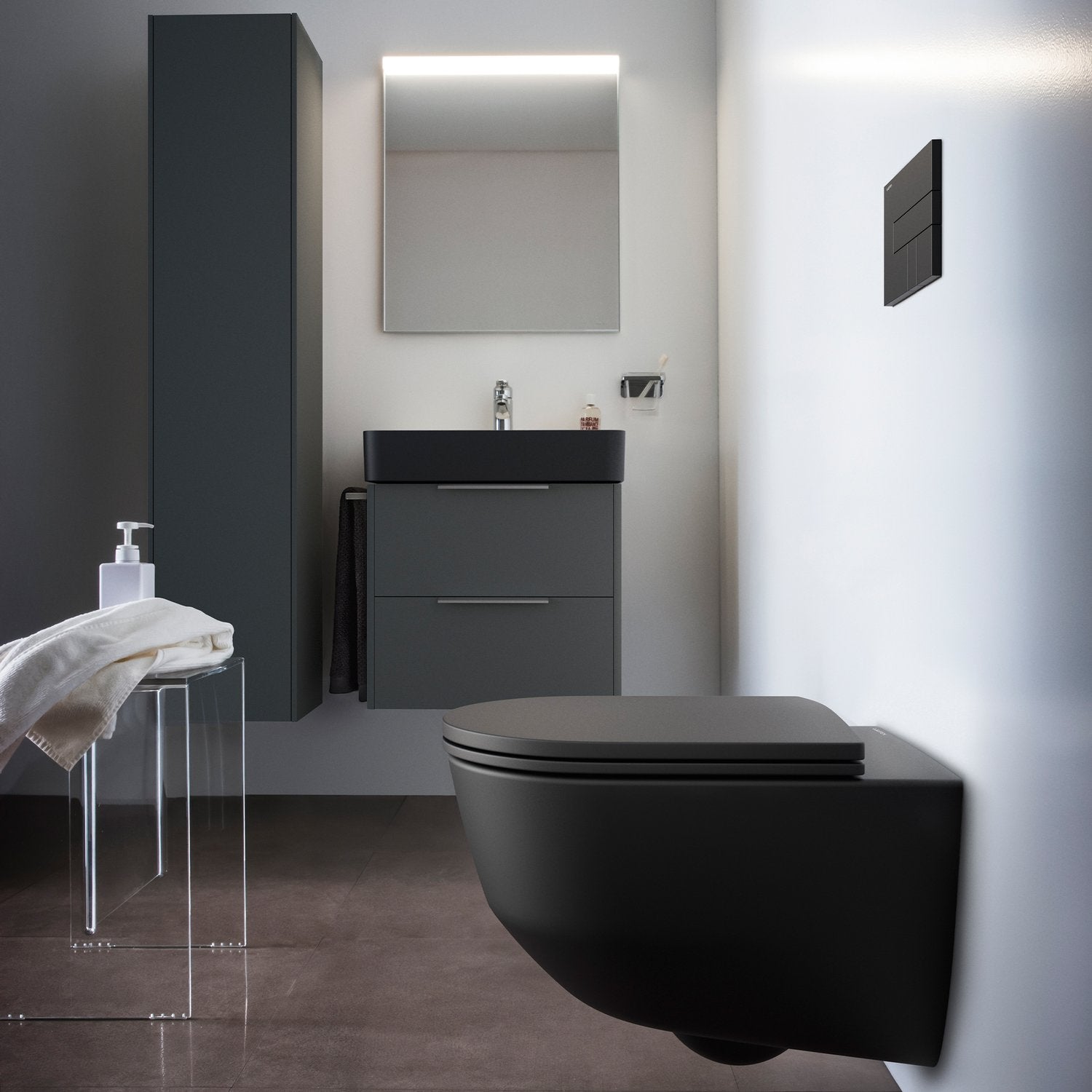 Laufen Pro væghængt toilet, uden skyllekant, mat sort