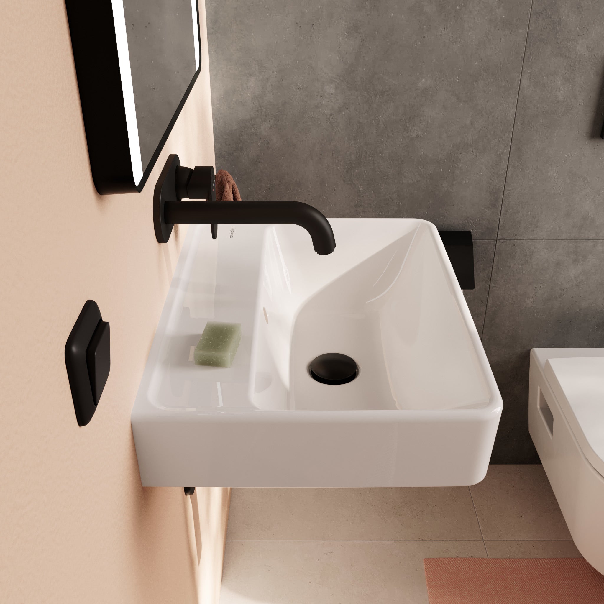 HANSGROHE Xanuia Q håndvask 500x390mm u/hh t/væg porcelæn SmartC