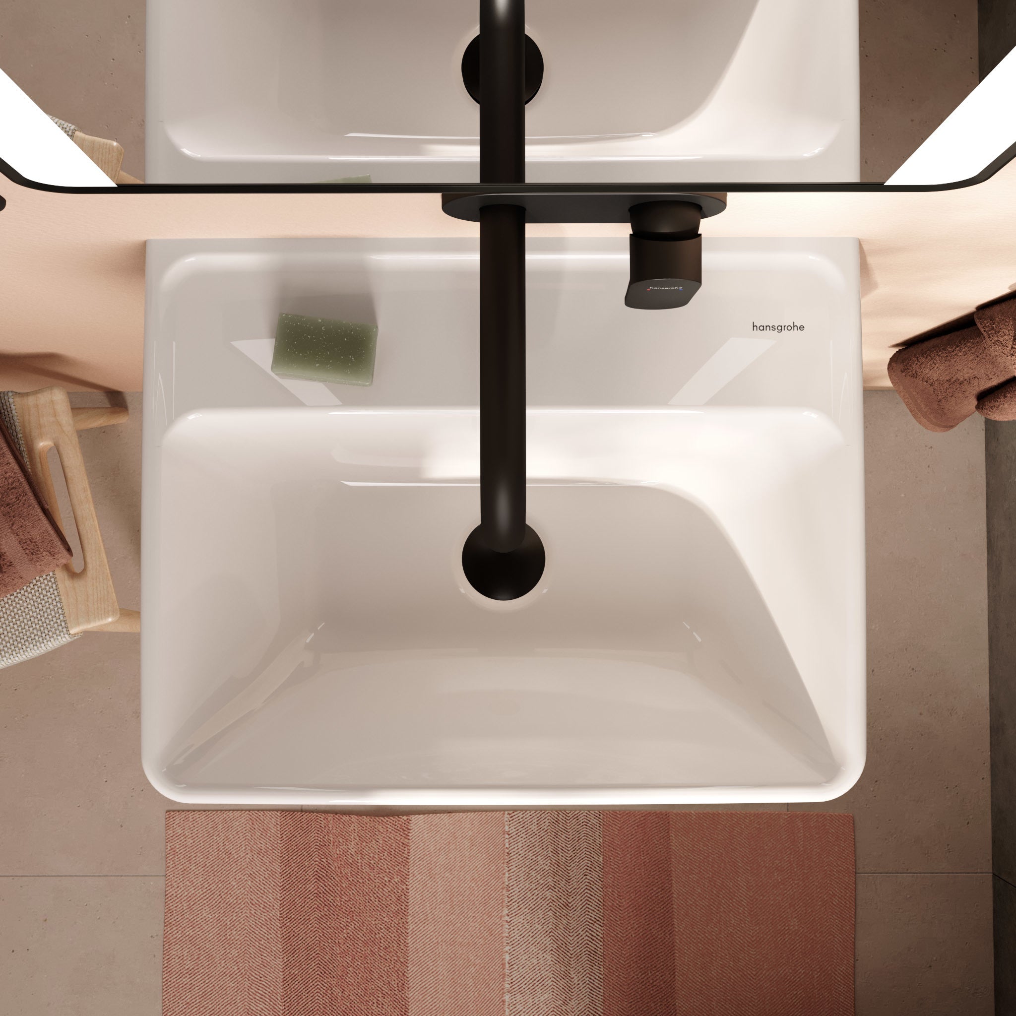HANSGROHE Xanuia Q håndvask 500x390mm u/hh t/væg porcelæn SmartC
