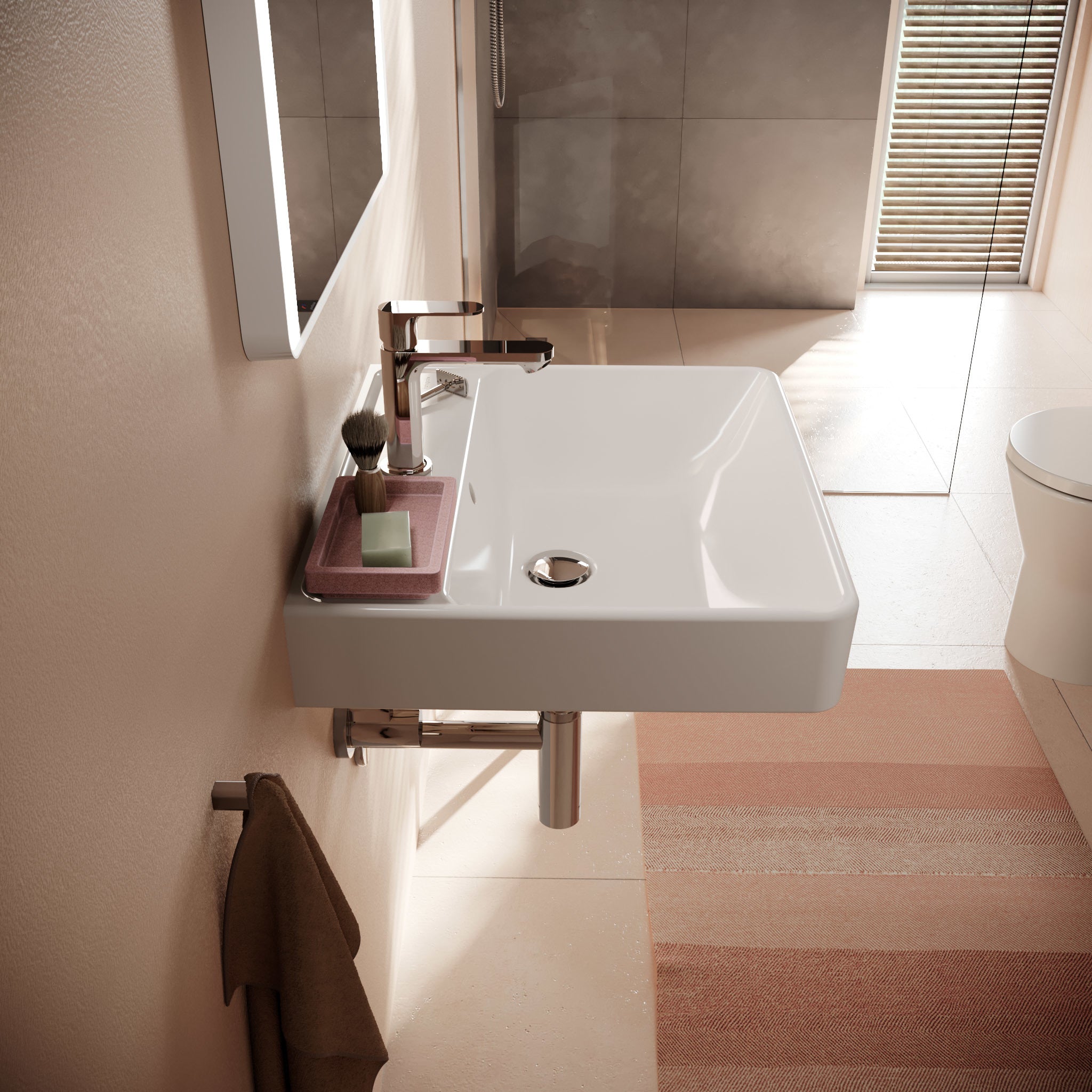 HANSGROHE Xanuia Q håndvask 550x480mm hh midt t/væg porcelæn hvi