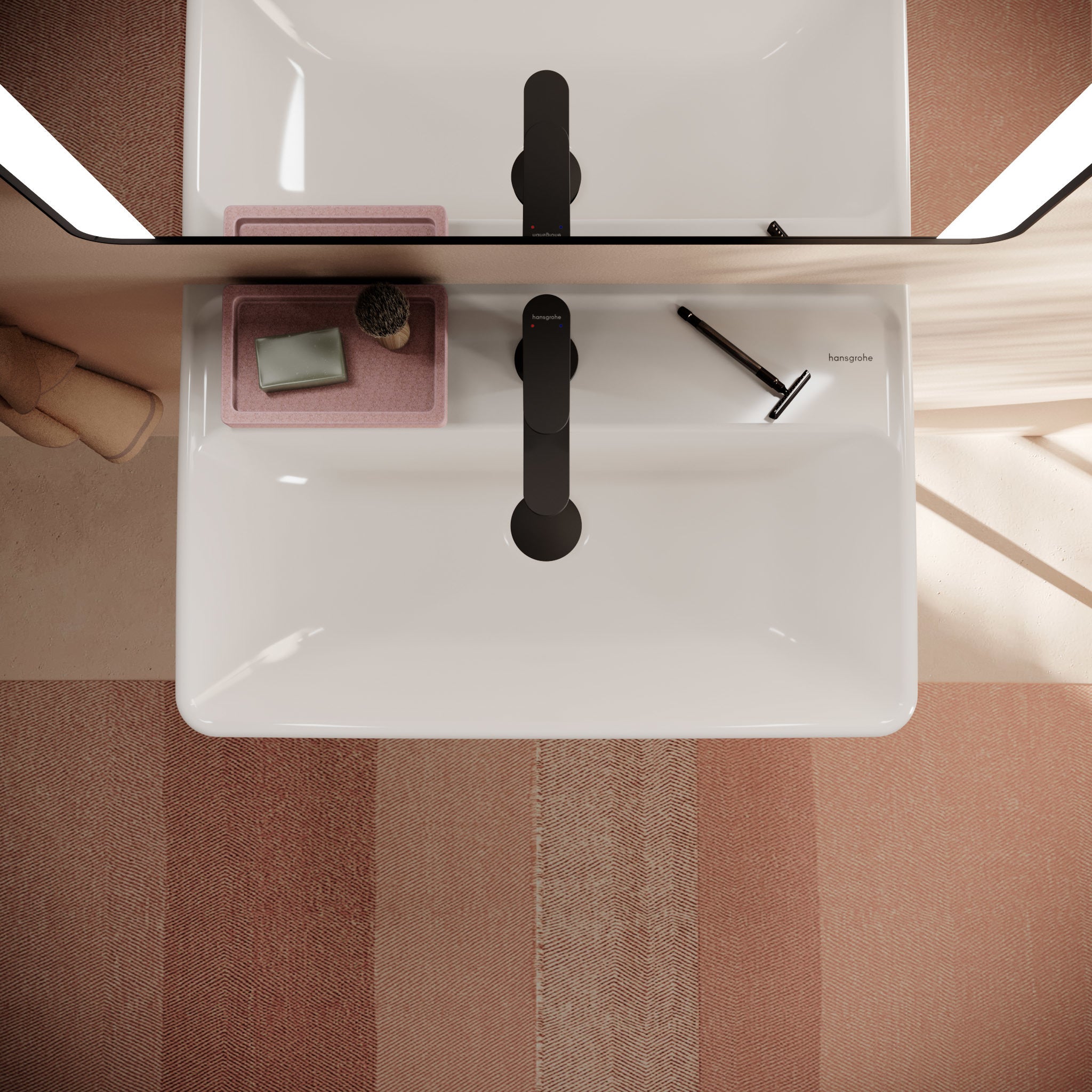HANSGROHE Xanuia Q håndvask 600x370mm hh midt t/væg porcelæn hvi