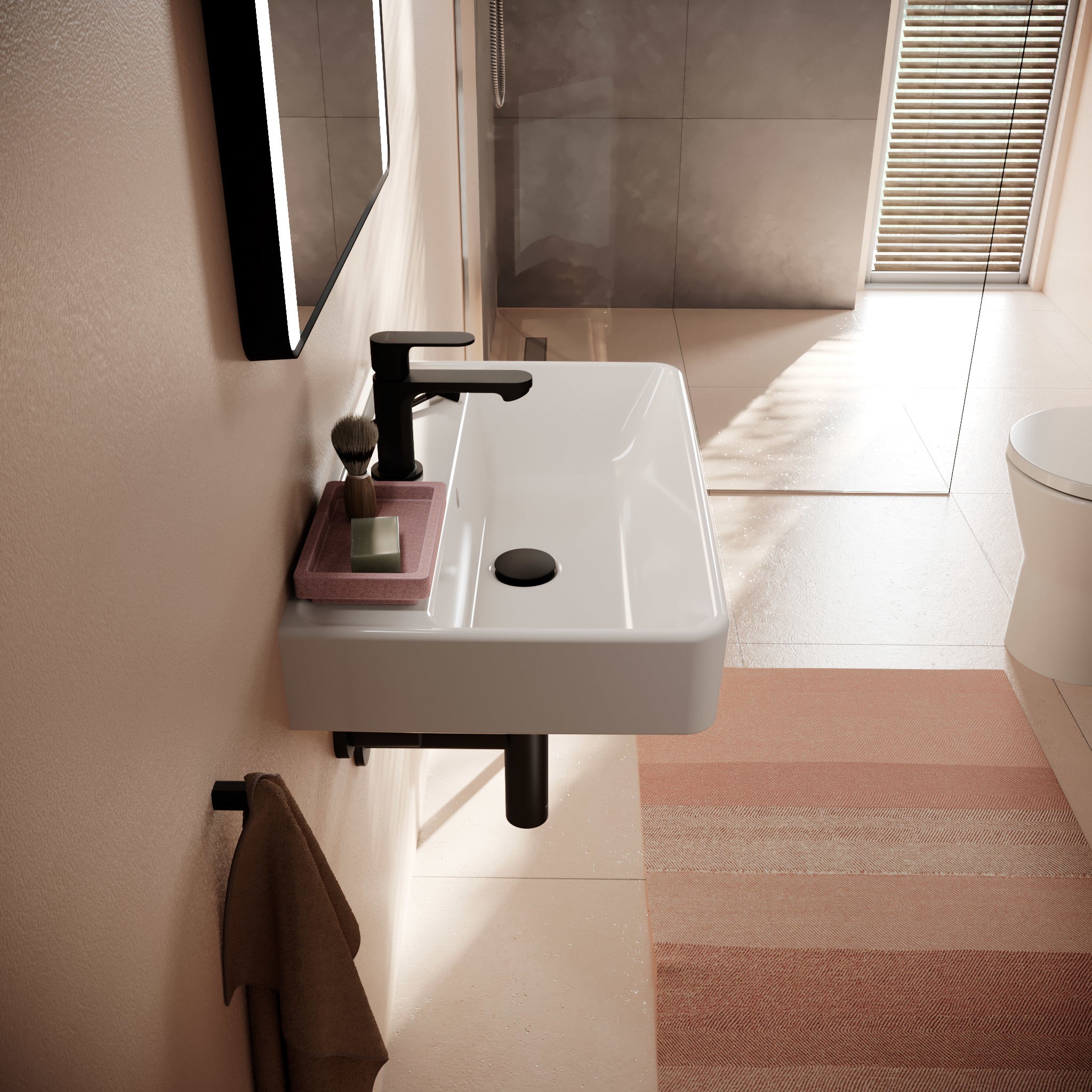 HANSGROHE Xanuia Q håndvask 600x370mm hh midt t/væg porcelæn hvi