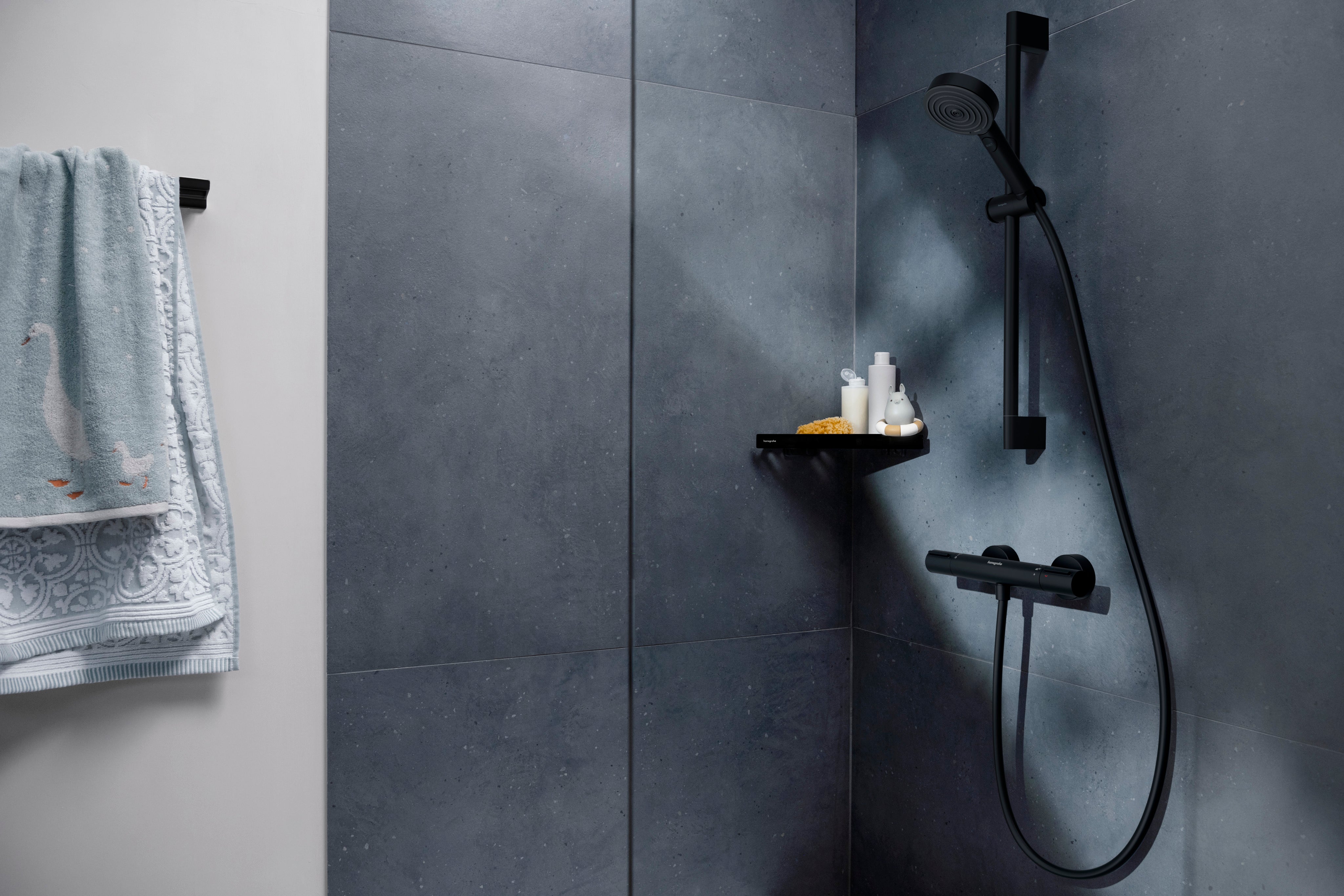 Hansgrohe Ecostat Element Brusetermostat, mat sort