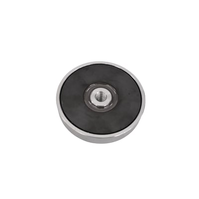 Ferrit pottemagnet Ø50 x 10 mm, M6 gevindhul