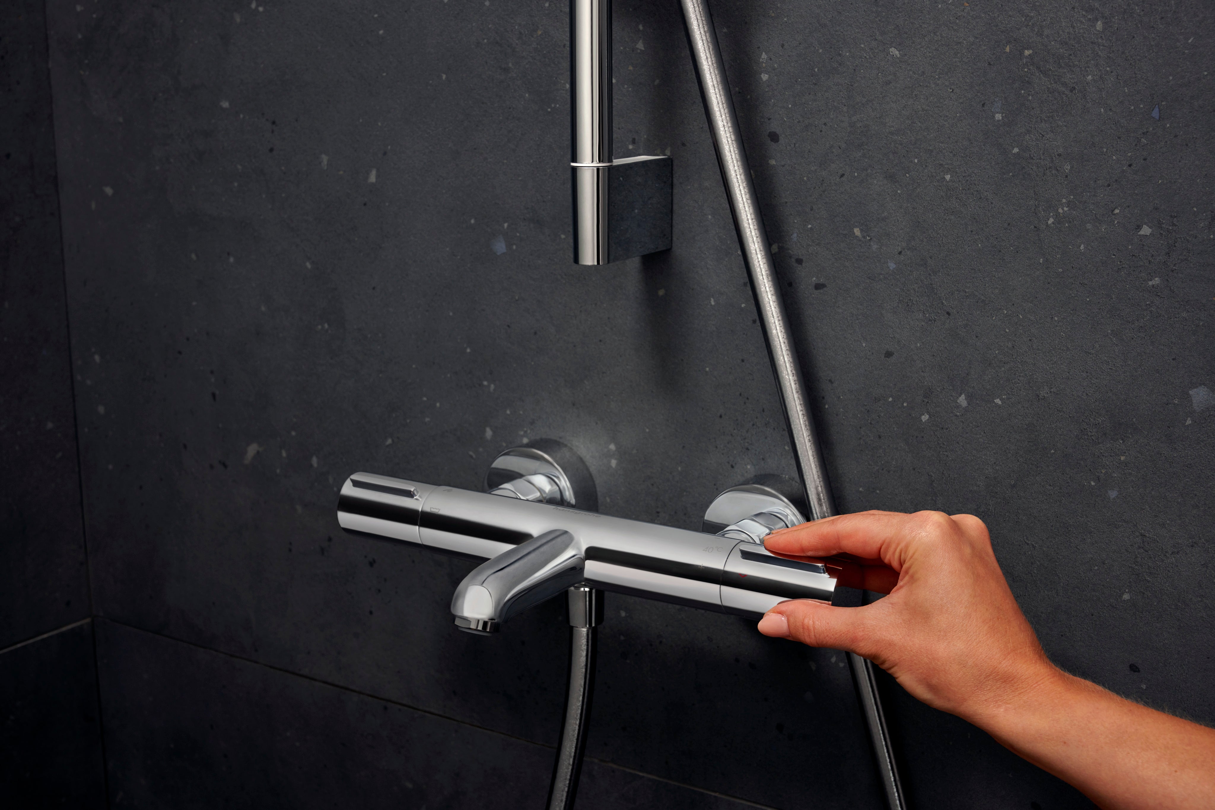 Hansgrohe Ecostat Element kar/brusetermostat, blank krom