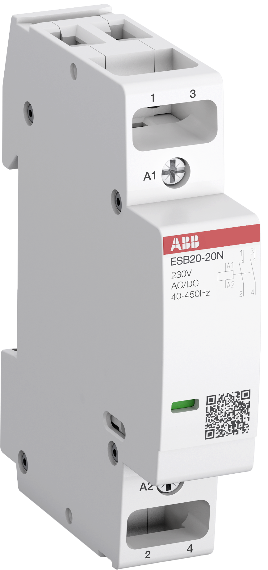 Installationskontaktor 20A, 2 NO, 230V, ESB20-20N-06