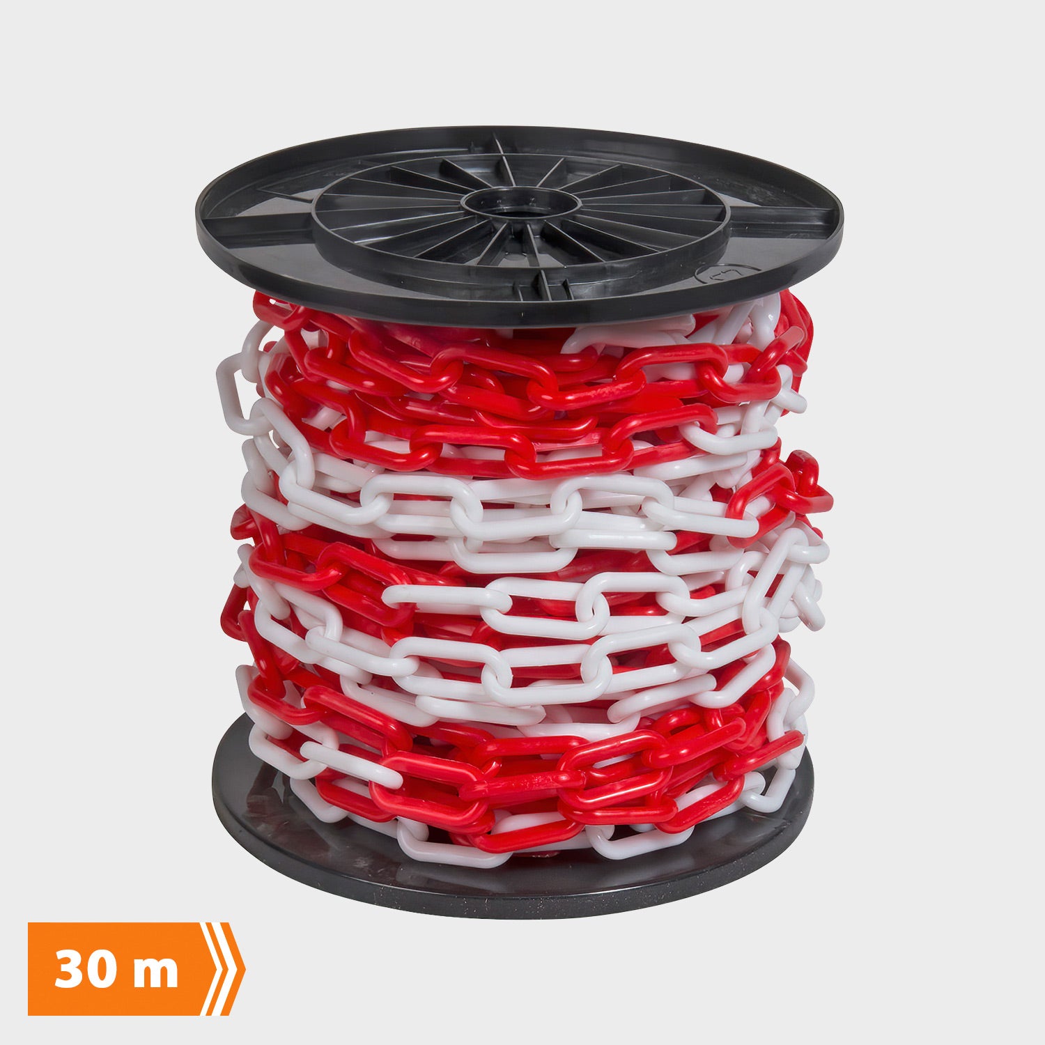 Plastkæde, rød/hvid, 25 m