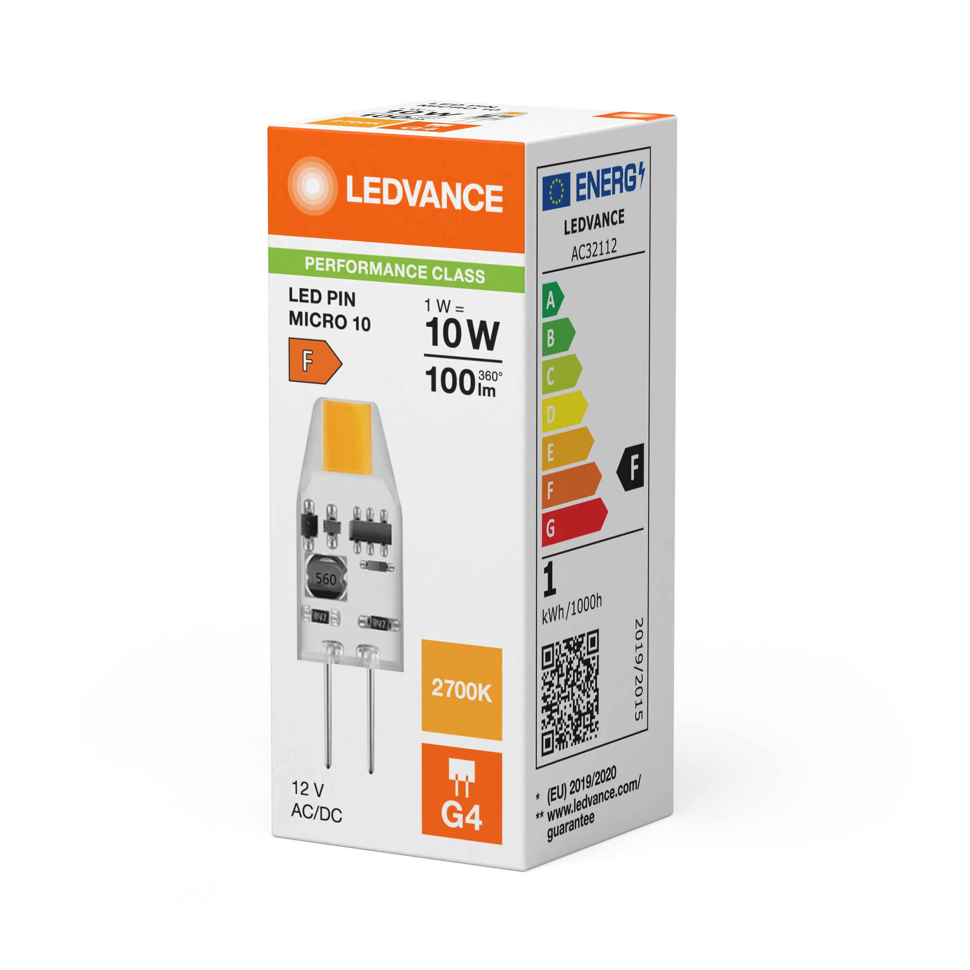 LED PIN MICRO KLAR  1W/827 (10W) G4