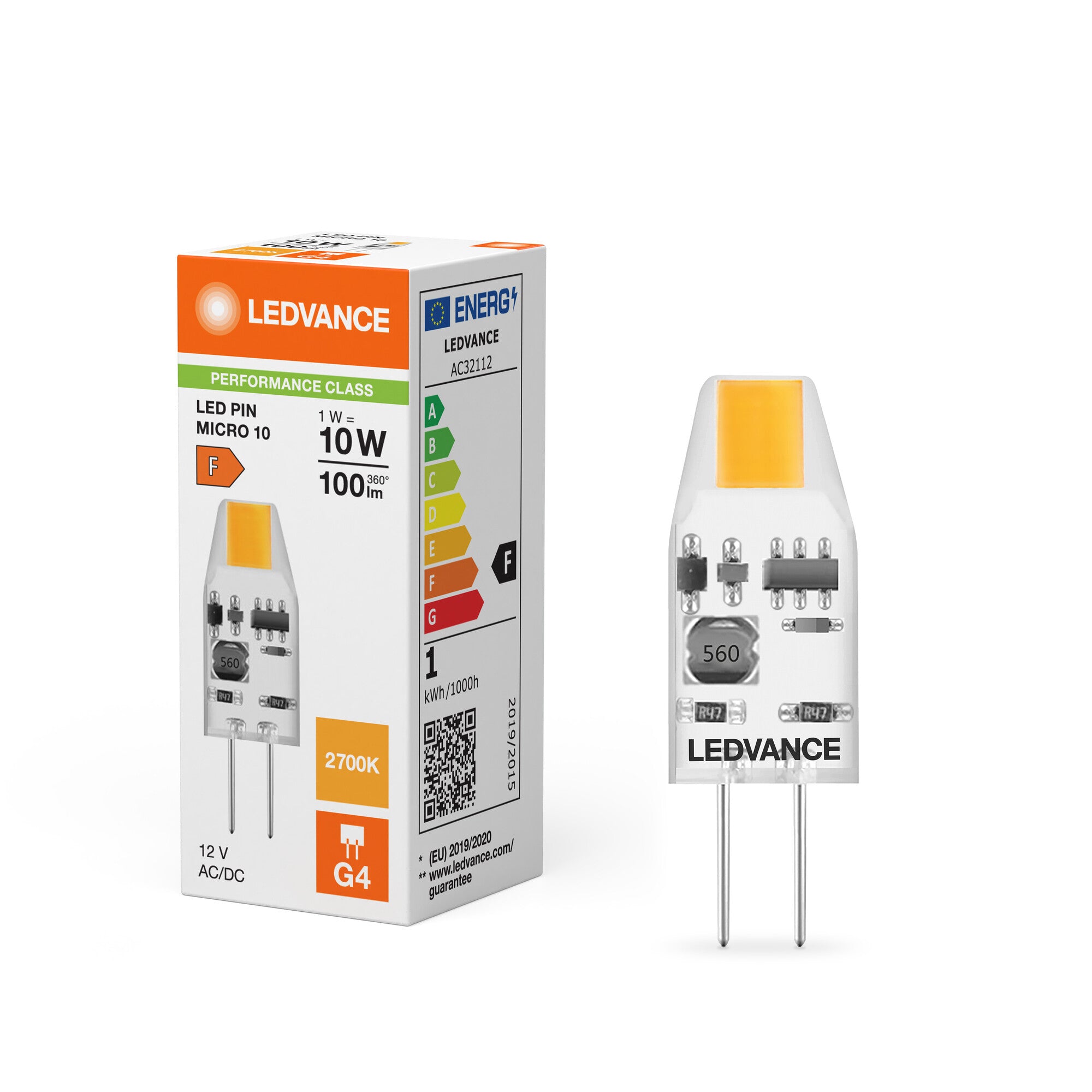 LED PIN MICRO KLAR  1W/827 (10W) G4