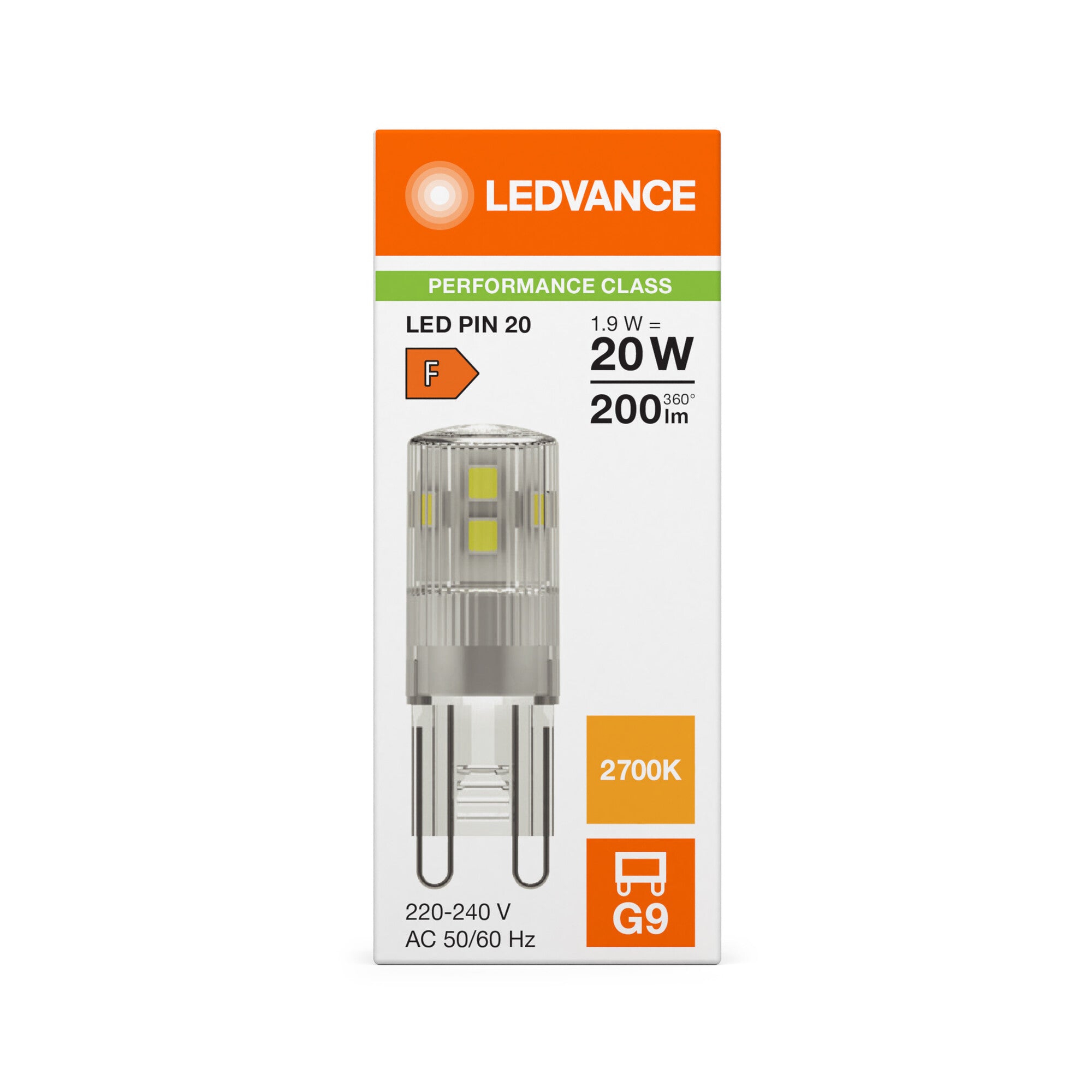 LED PIN KLAR 1,9W/827 (20W) G9