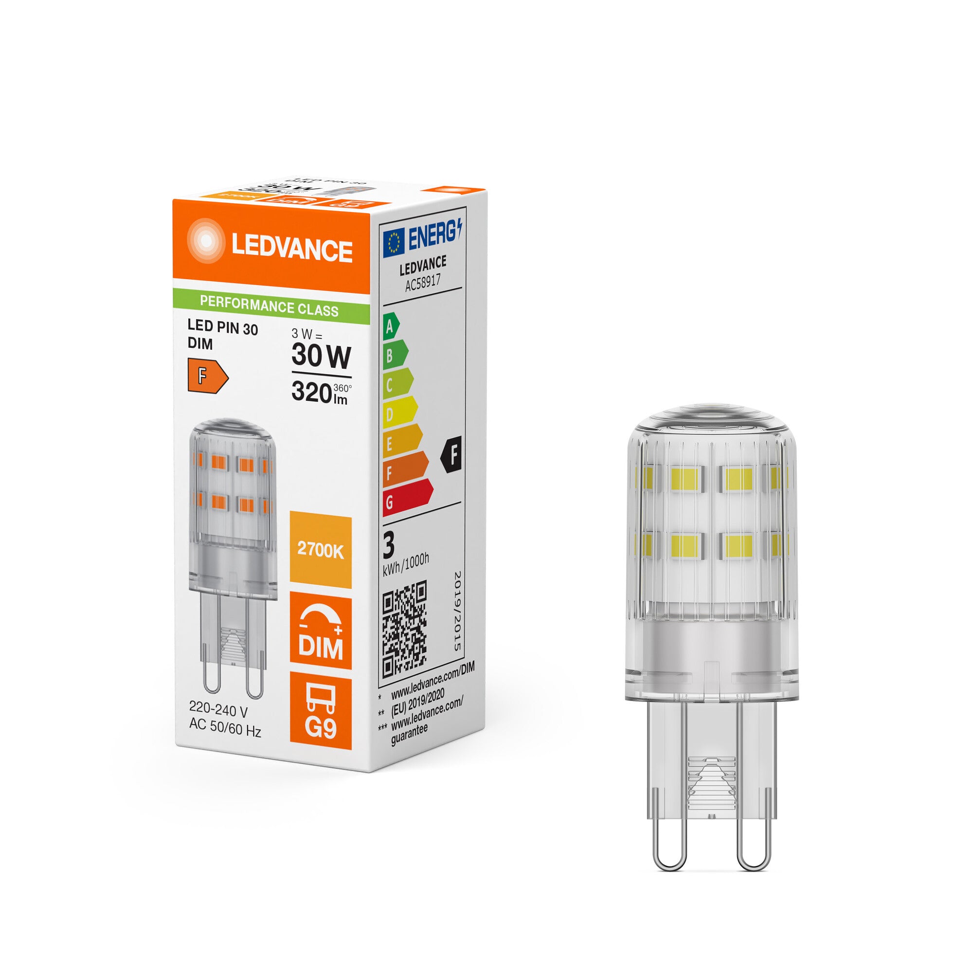 PIN DIM KLAR 30 3W 827 G9