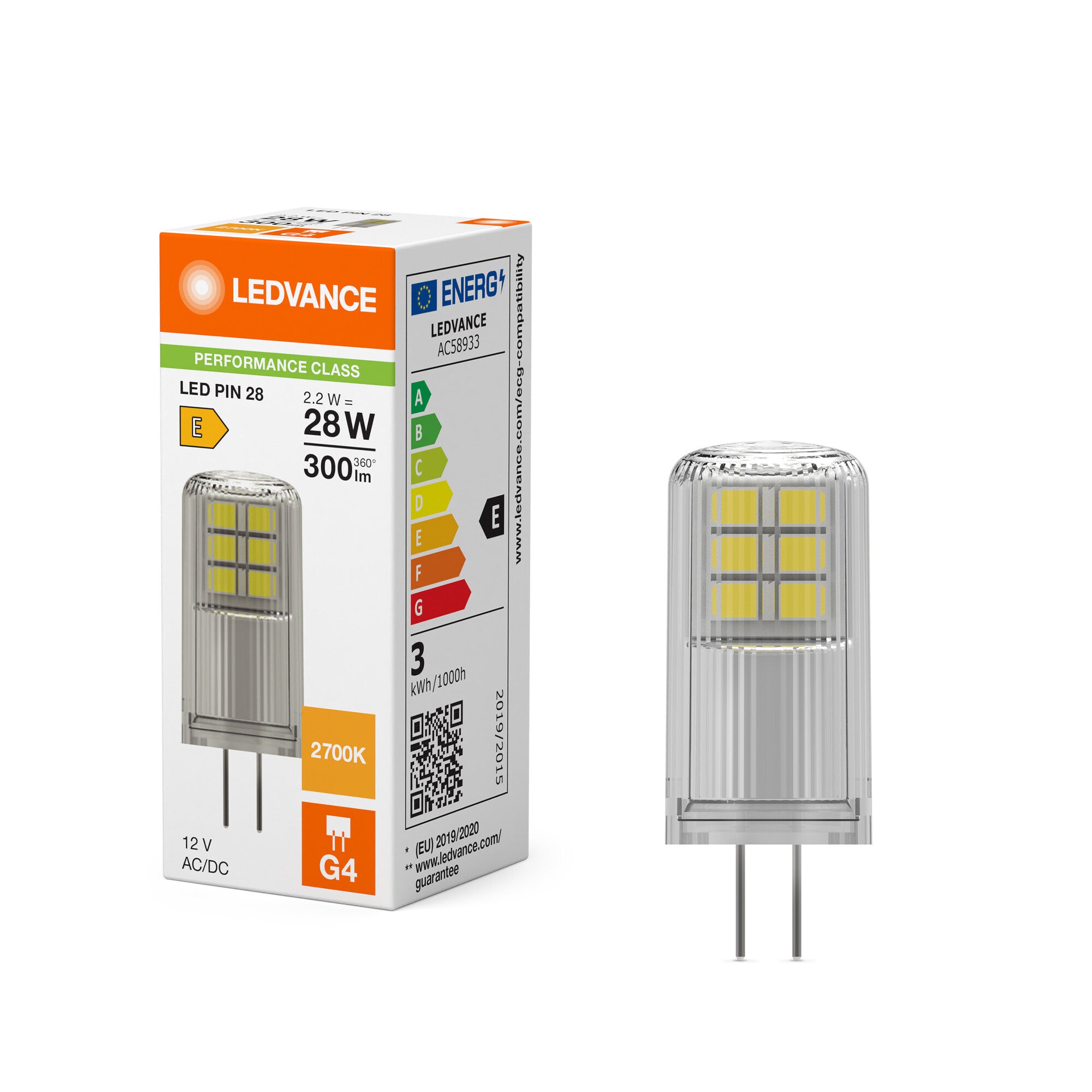 LED PIN KLAR 2,2W/827 (30W) G4