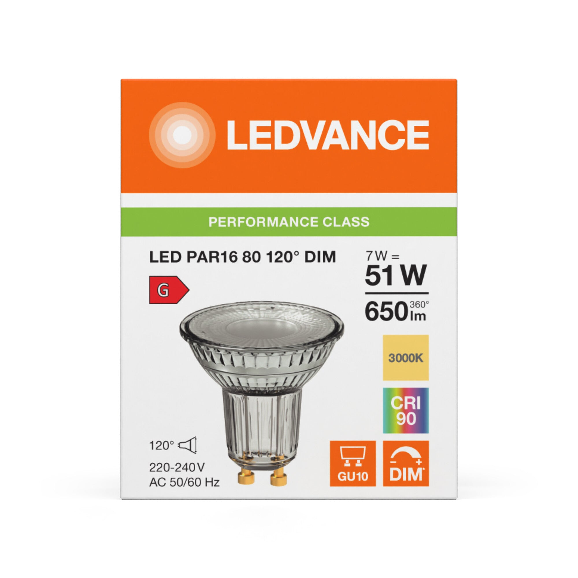 DIM PAR16 51 7W 930 GU10