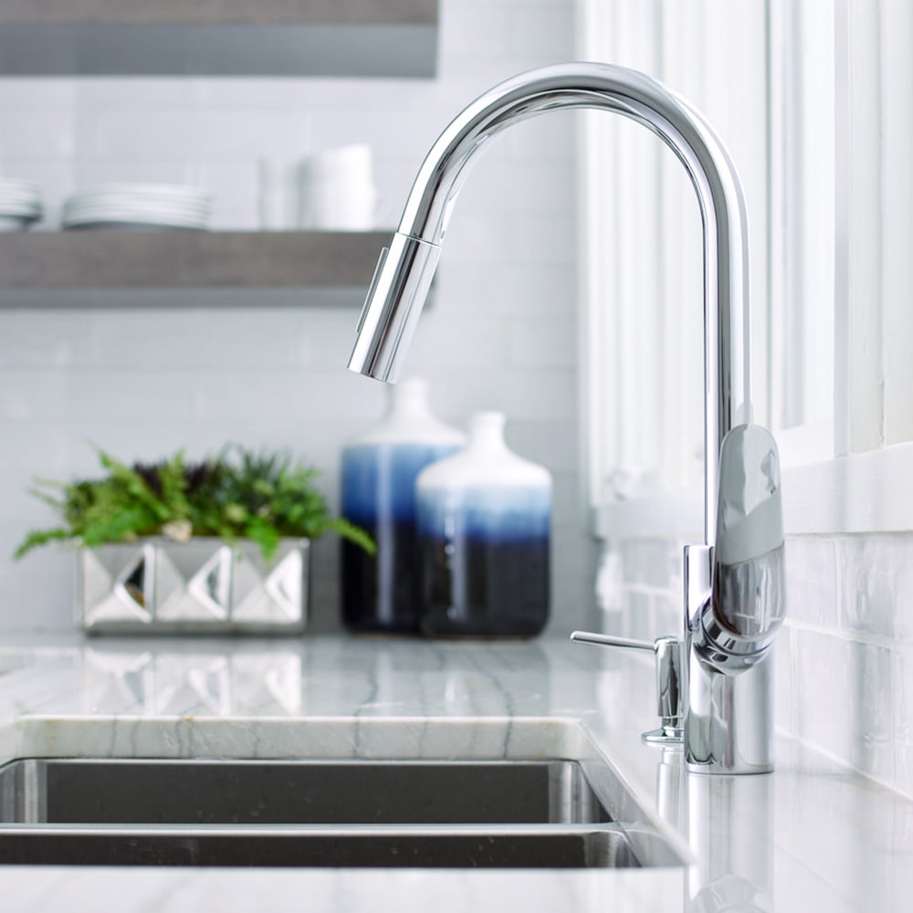 Hansgrohe Focus M41 køkkenarmatur 240 med udtræksbruser, 2jet, krom
