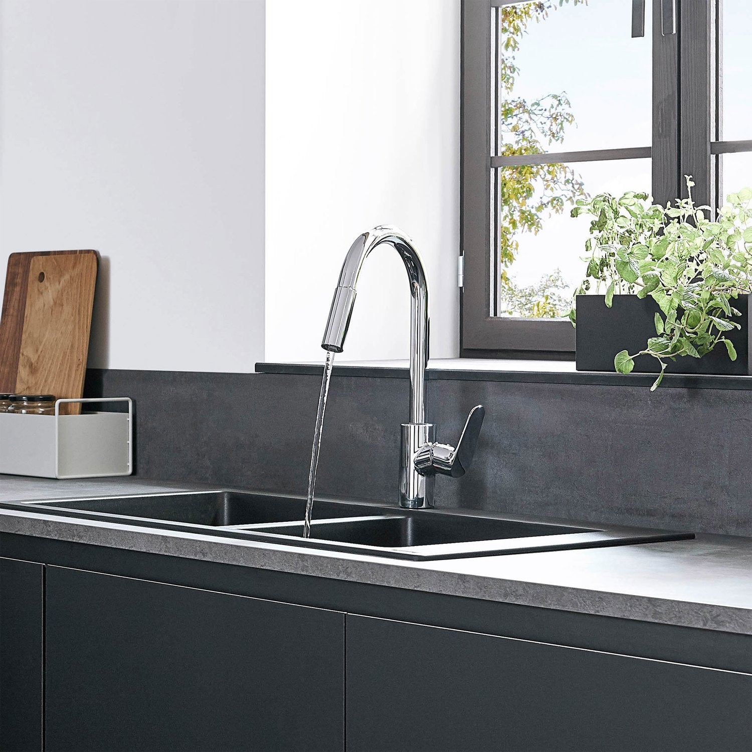 Hansgrohe Focus M41 køkkenarmatur 240 med udtræksbruser, 2jet, krom