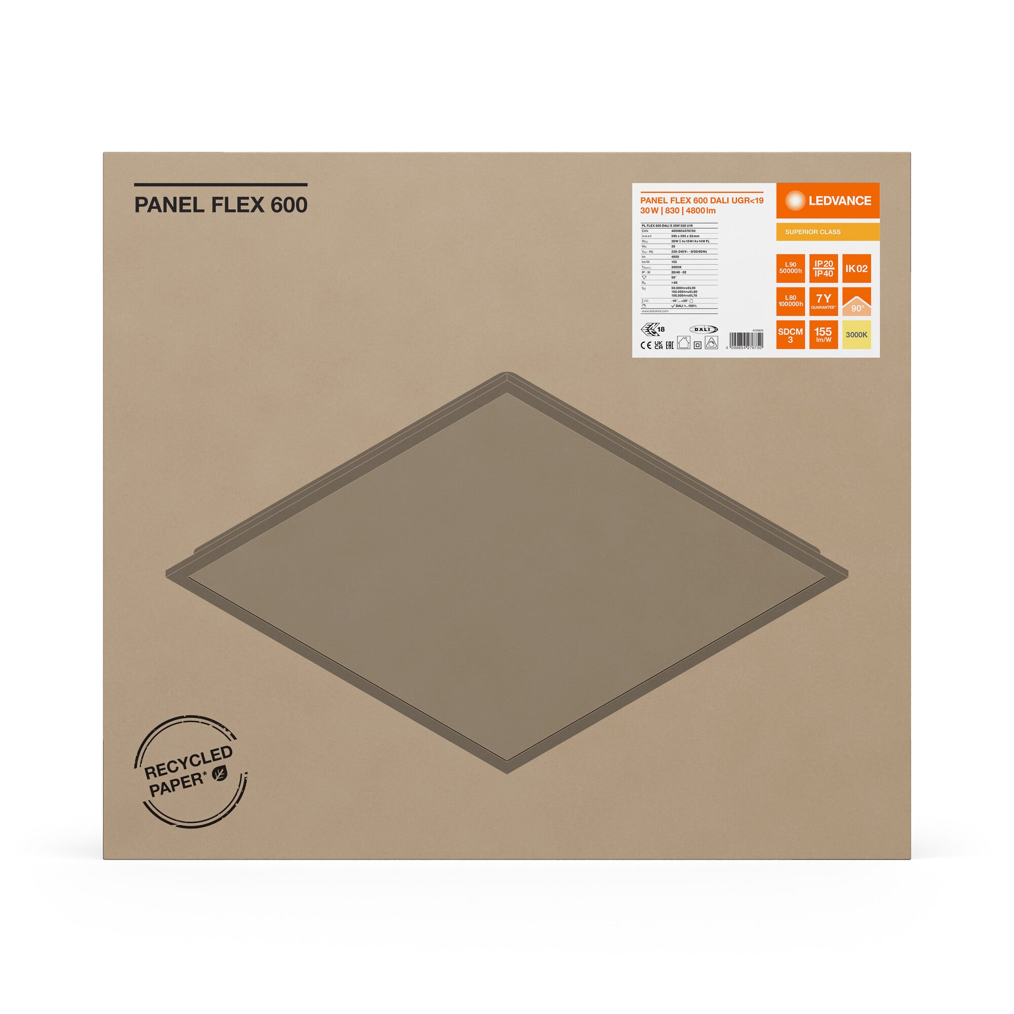PANEL FLEX DALI 30W/830 60X60 UGR19