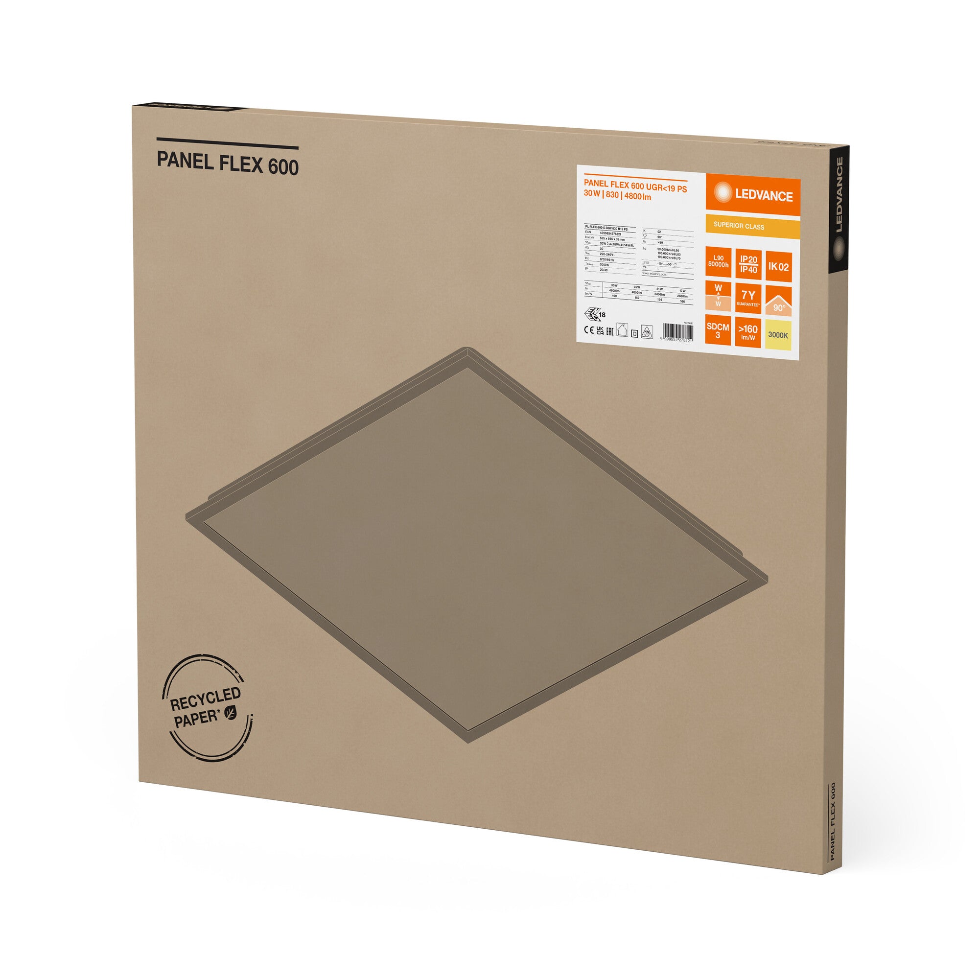 PANEL FLEX PS 30W/830 60X60 UGR19