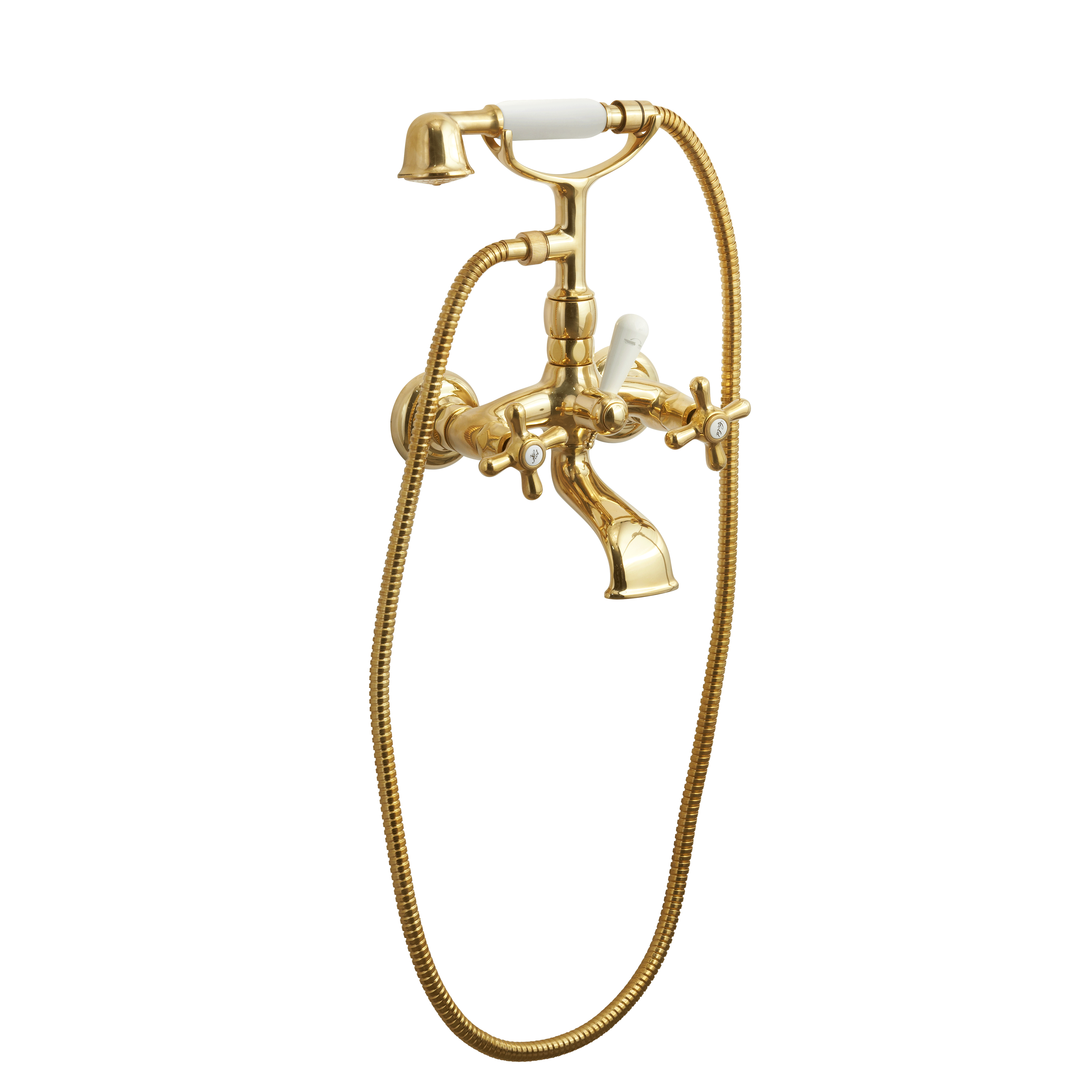 Lavabo Retro 2-grebs badekararmatur med håndbruser messing