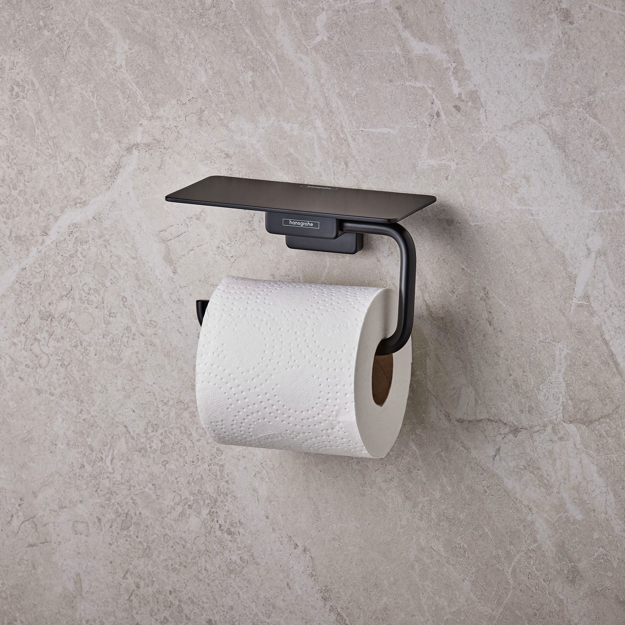 Hansgrohe AddStoris toiletpapirholder m/hylde, mat sort