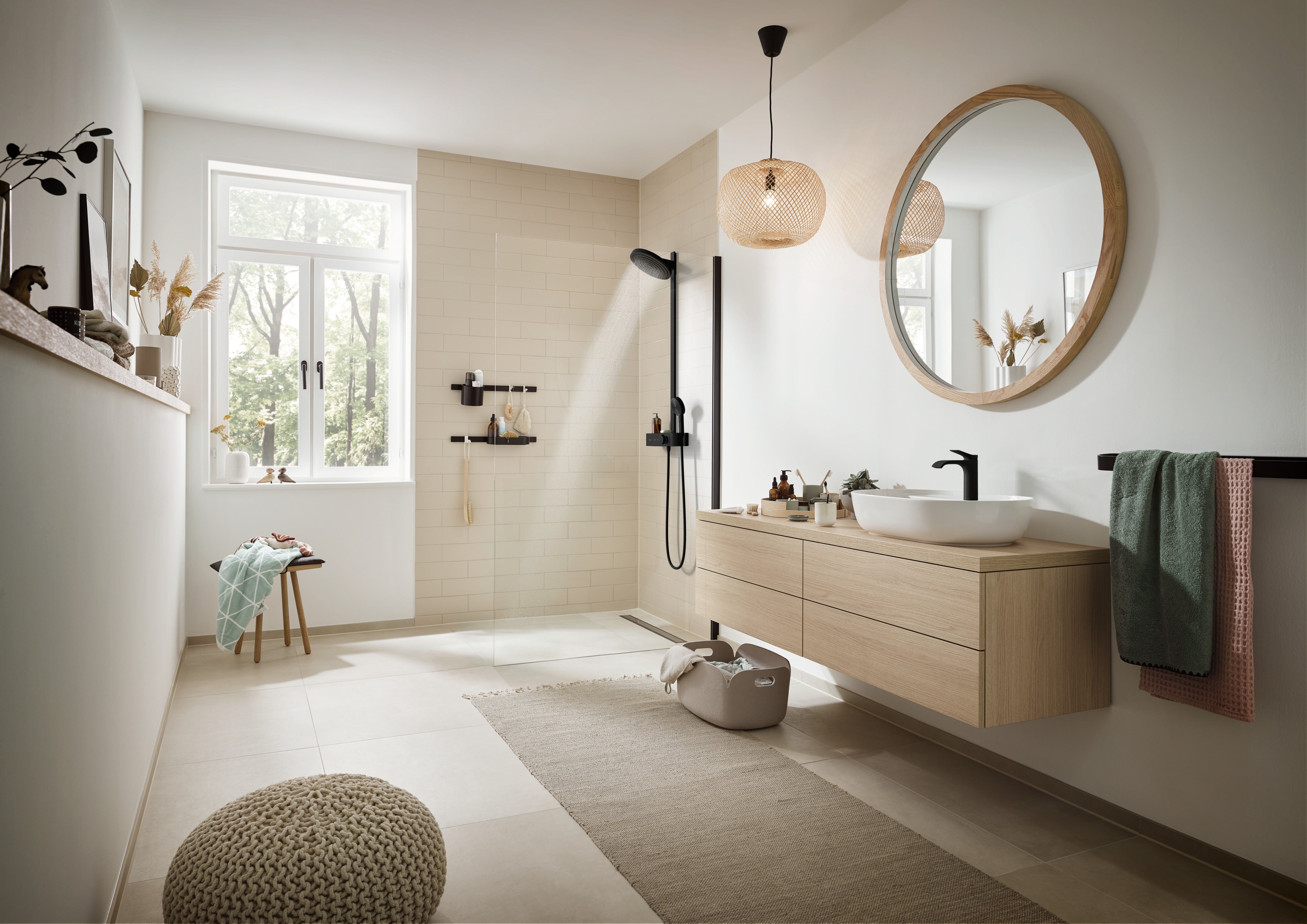 Hansgrohe Pulsify S 2jet brusesystem med EcoSmart ø260mm, mat sort