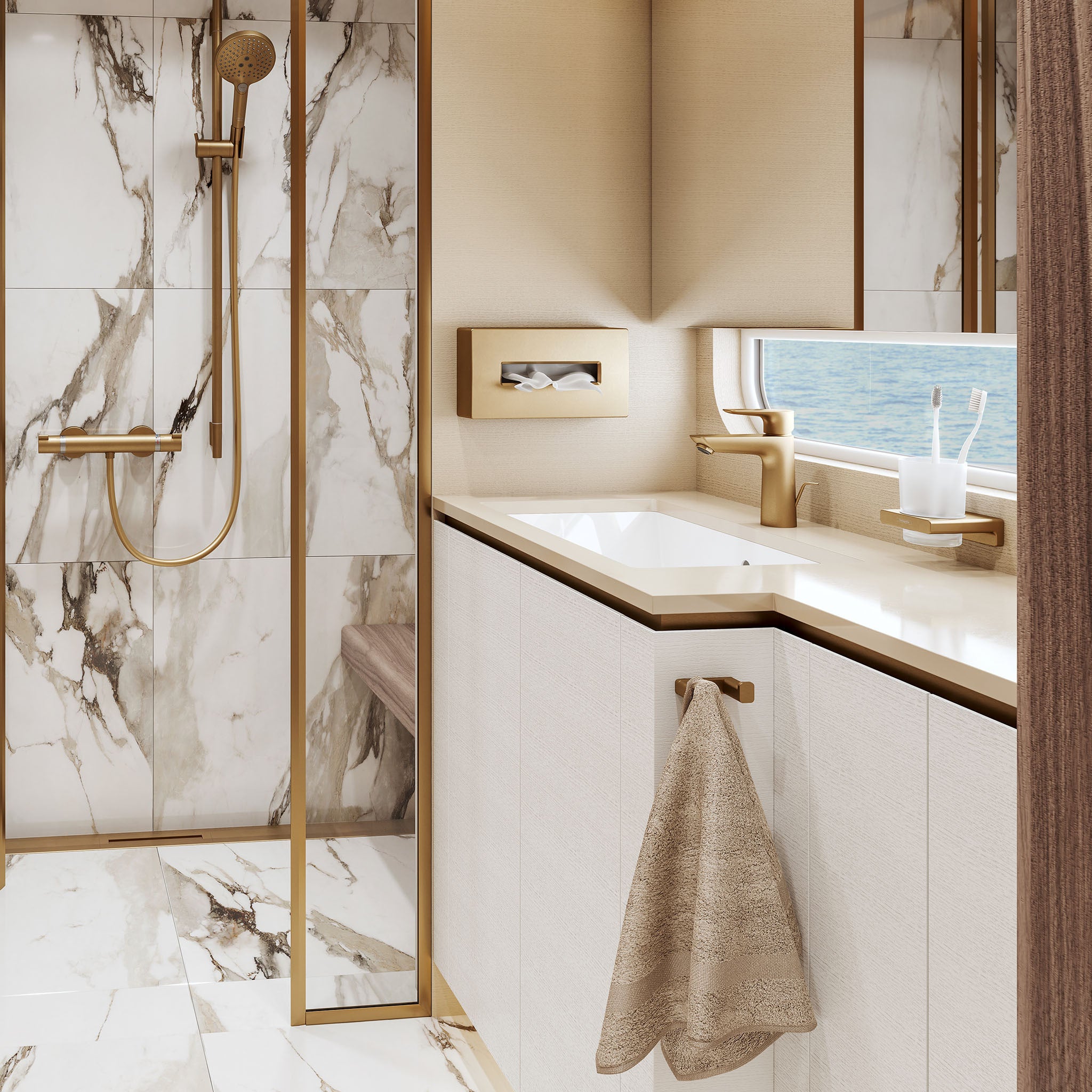 Hansgrohe AddStoris dobbeltkrog, børstet bronze