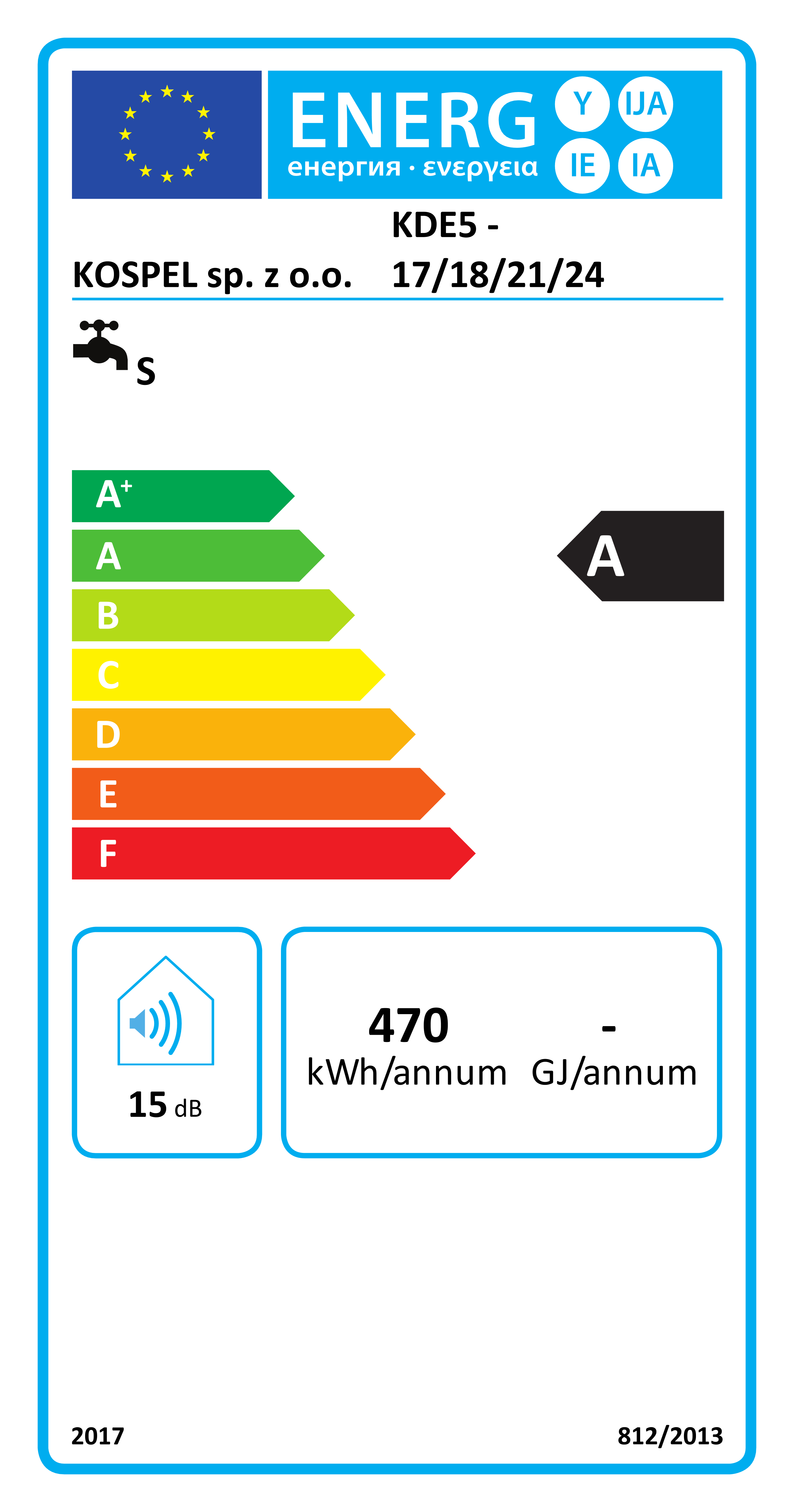 Elektrisk gennemstrømningsvandvarmer stor model 17-18-21-24 kW