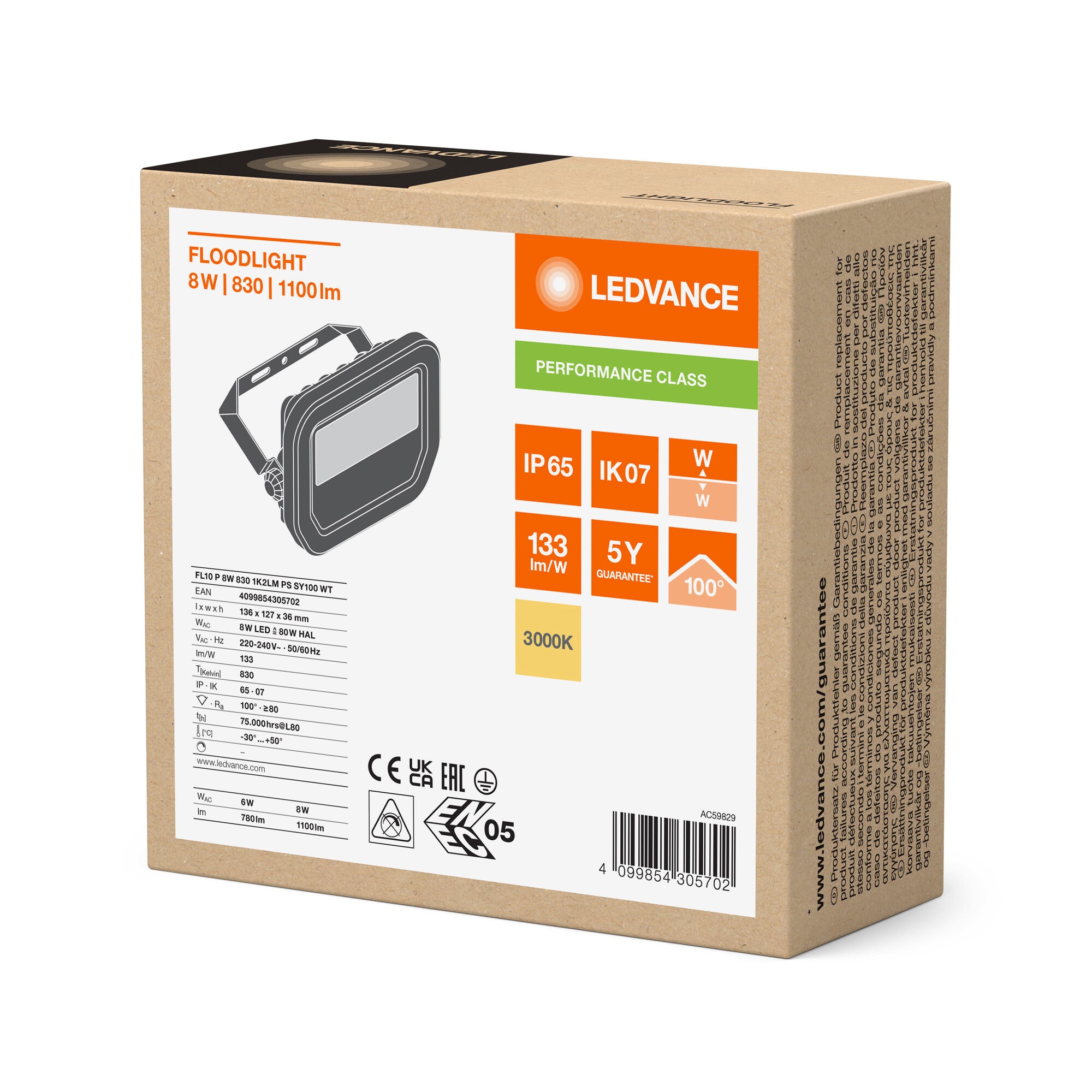 FLOOD PFM 8W/830 HVID