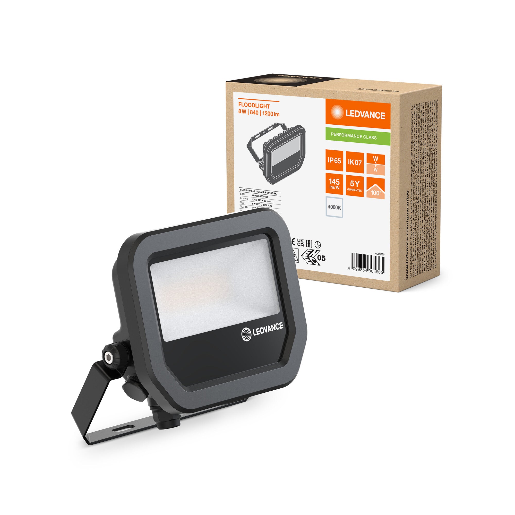 FLOOD PFM 8W/840 SORT