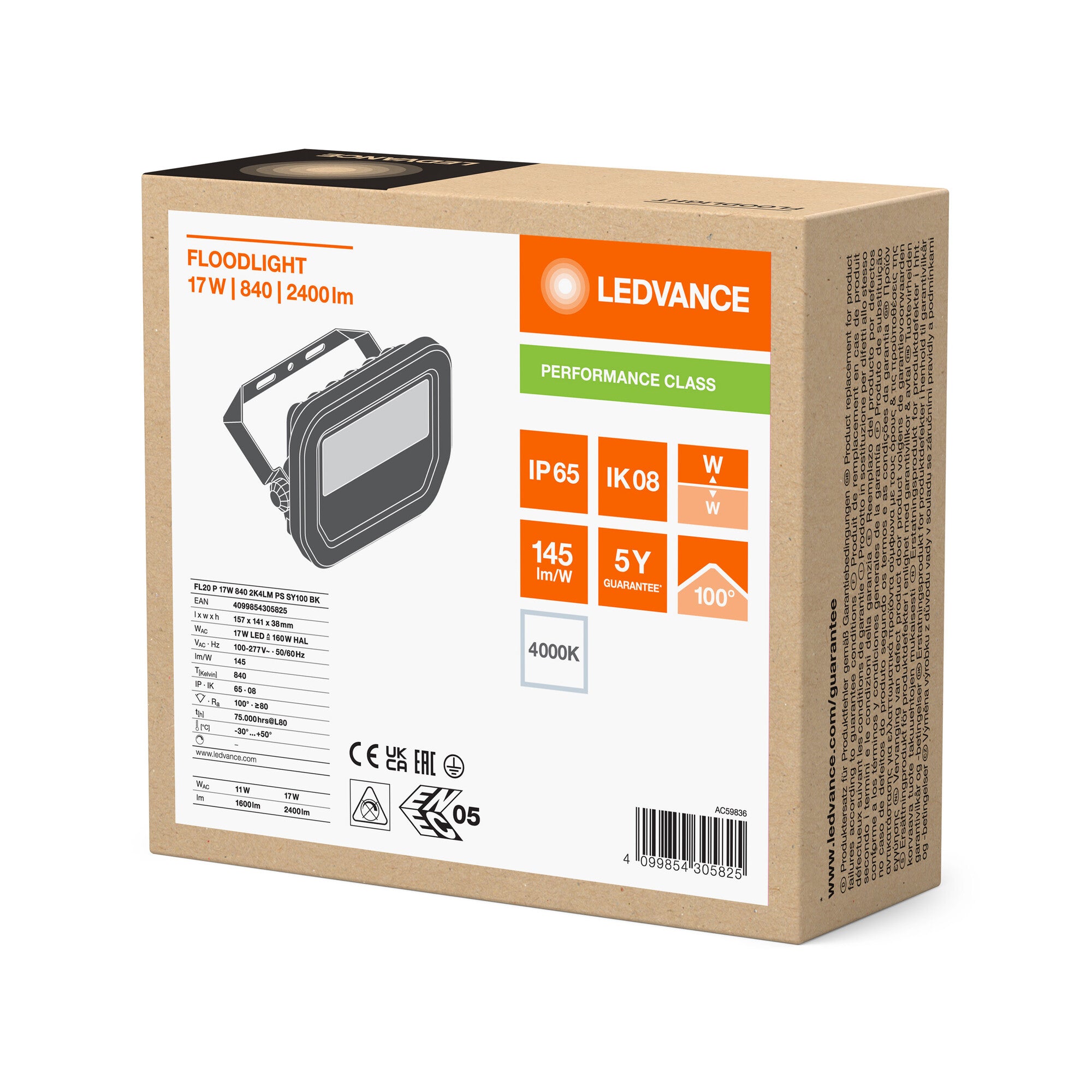 FLOOD PFM 17W/840 SORT