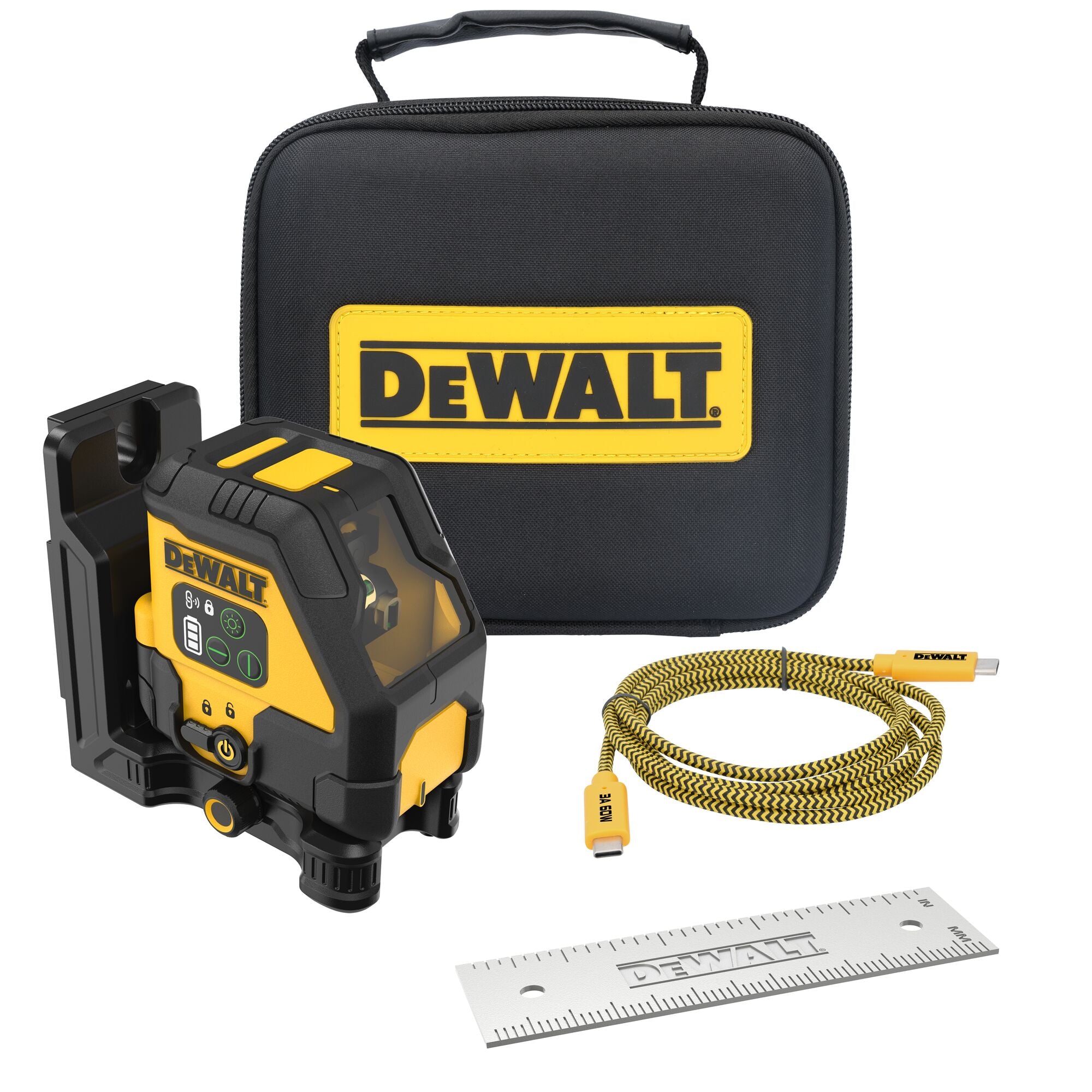 DEWALT USB-C krydslinjelaser DCLE14201GB-XJ, grøn
