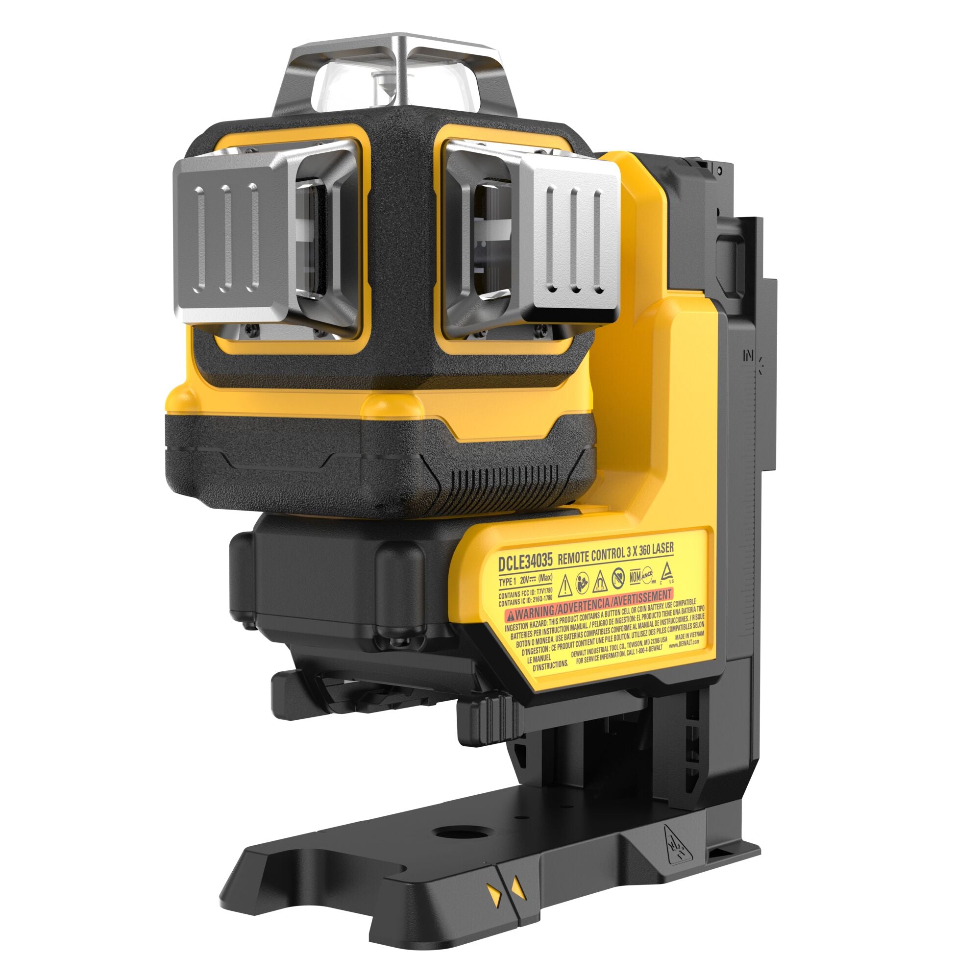 DEWALT 18V XR 3x360° fjernbetjent laser DCLE34035B-XJ, grøn